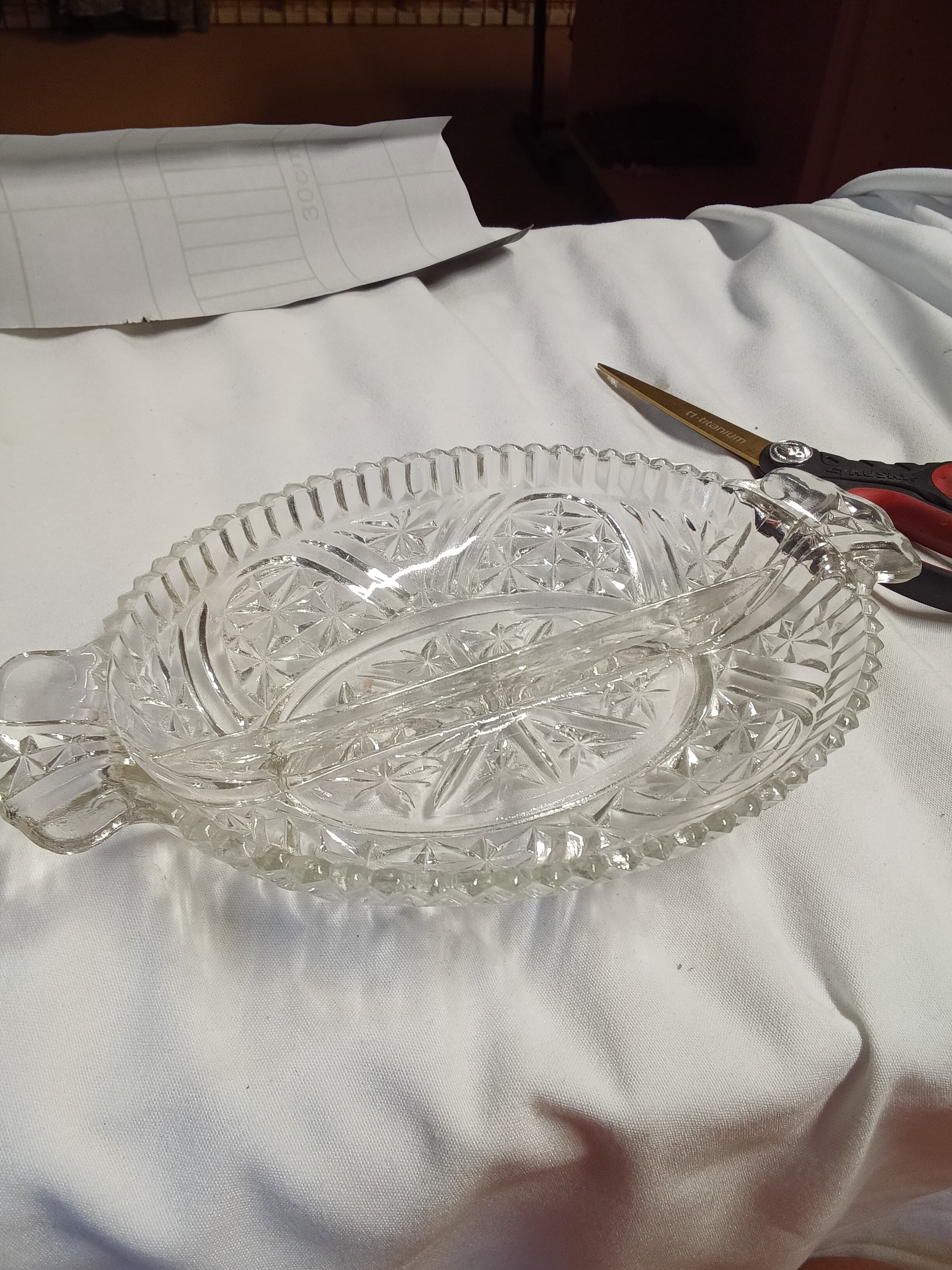 Vintage Glass Relish Dish