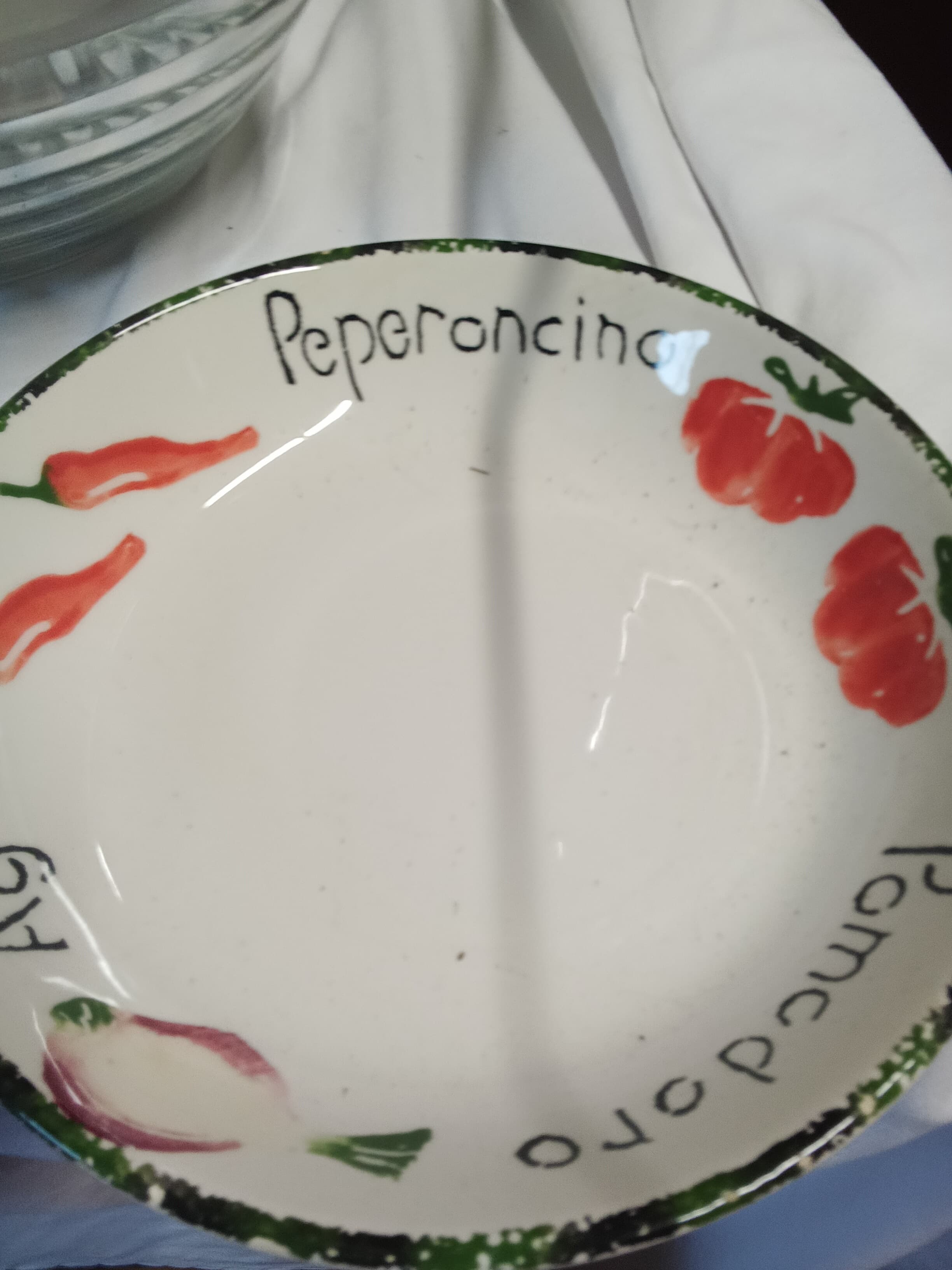 Decorative Ceramic Bowl with Peperoncino Design