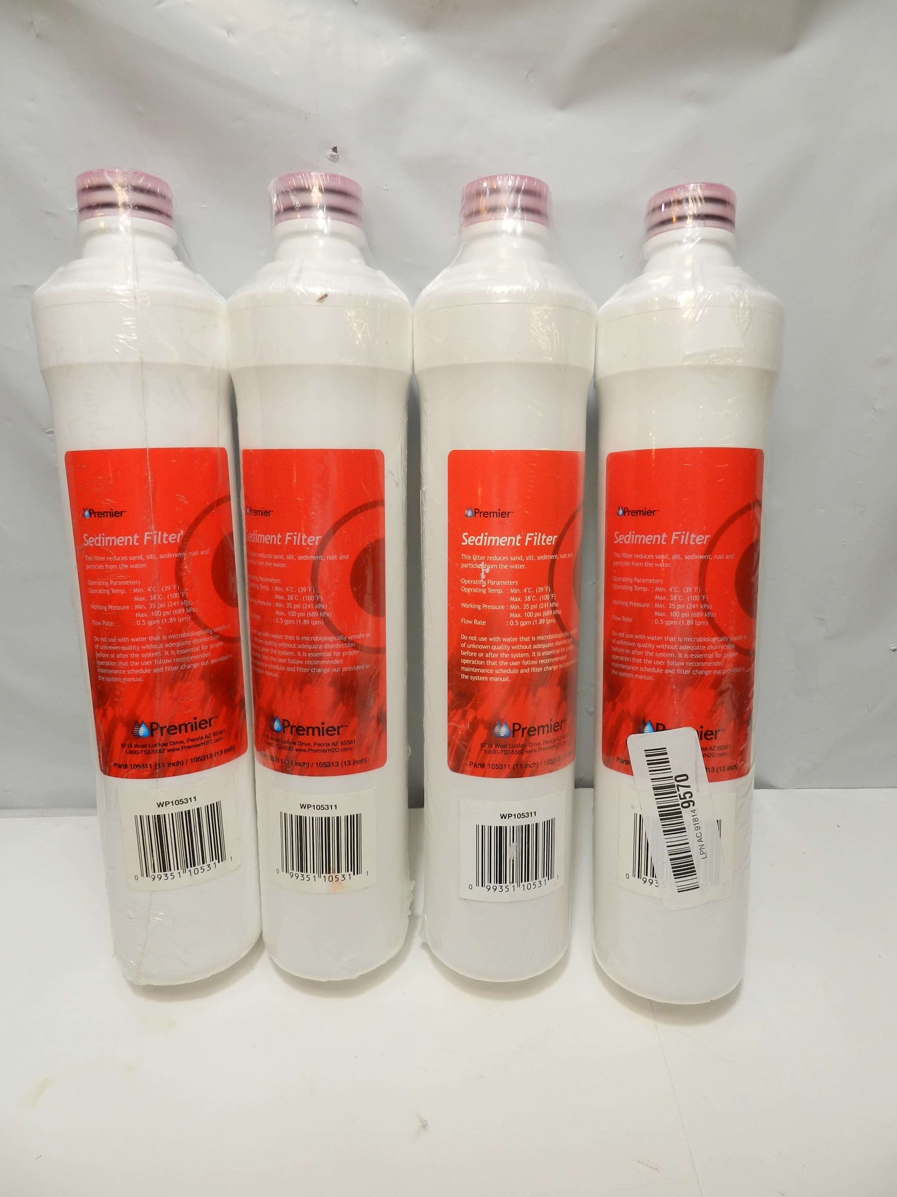 4 Pack Premier Sediment Replacement Water Filter Red WP105311 Sealed (P31K)