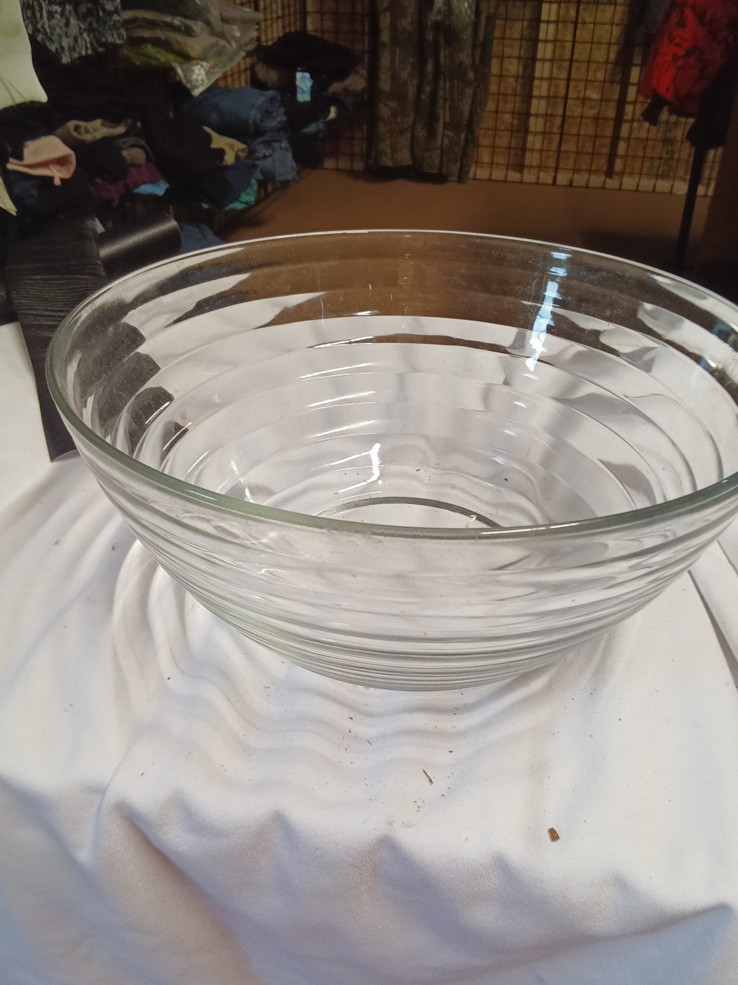 Large Clear Glass Serving Bowl