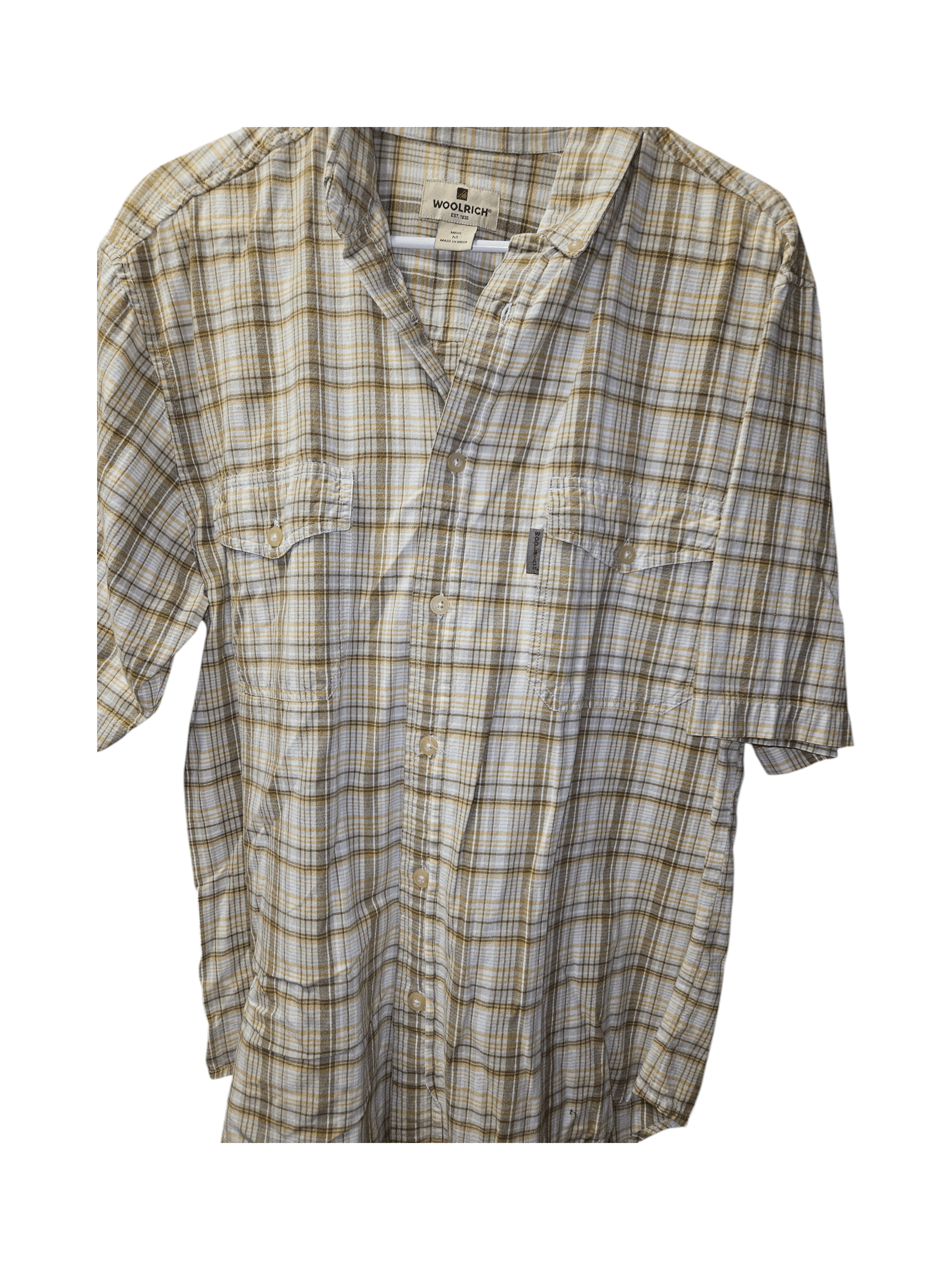 Woolrich Men's Plaid Short Sleeve Button-Up Shirt XL