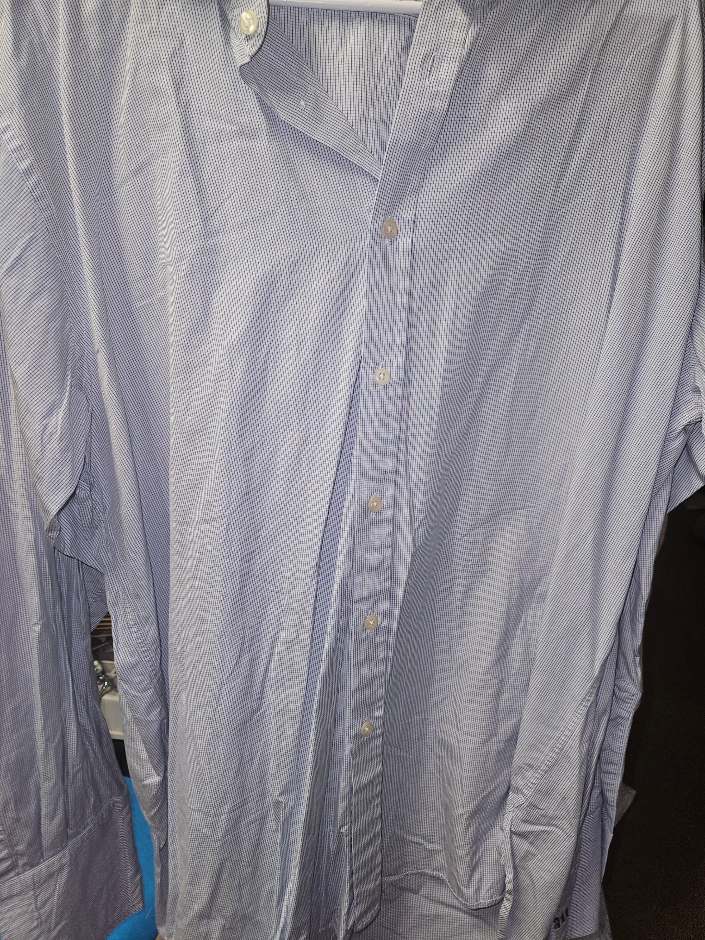 Men's Blue Button-Up Dress Shirt