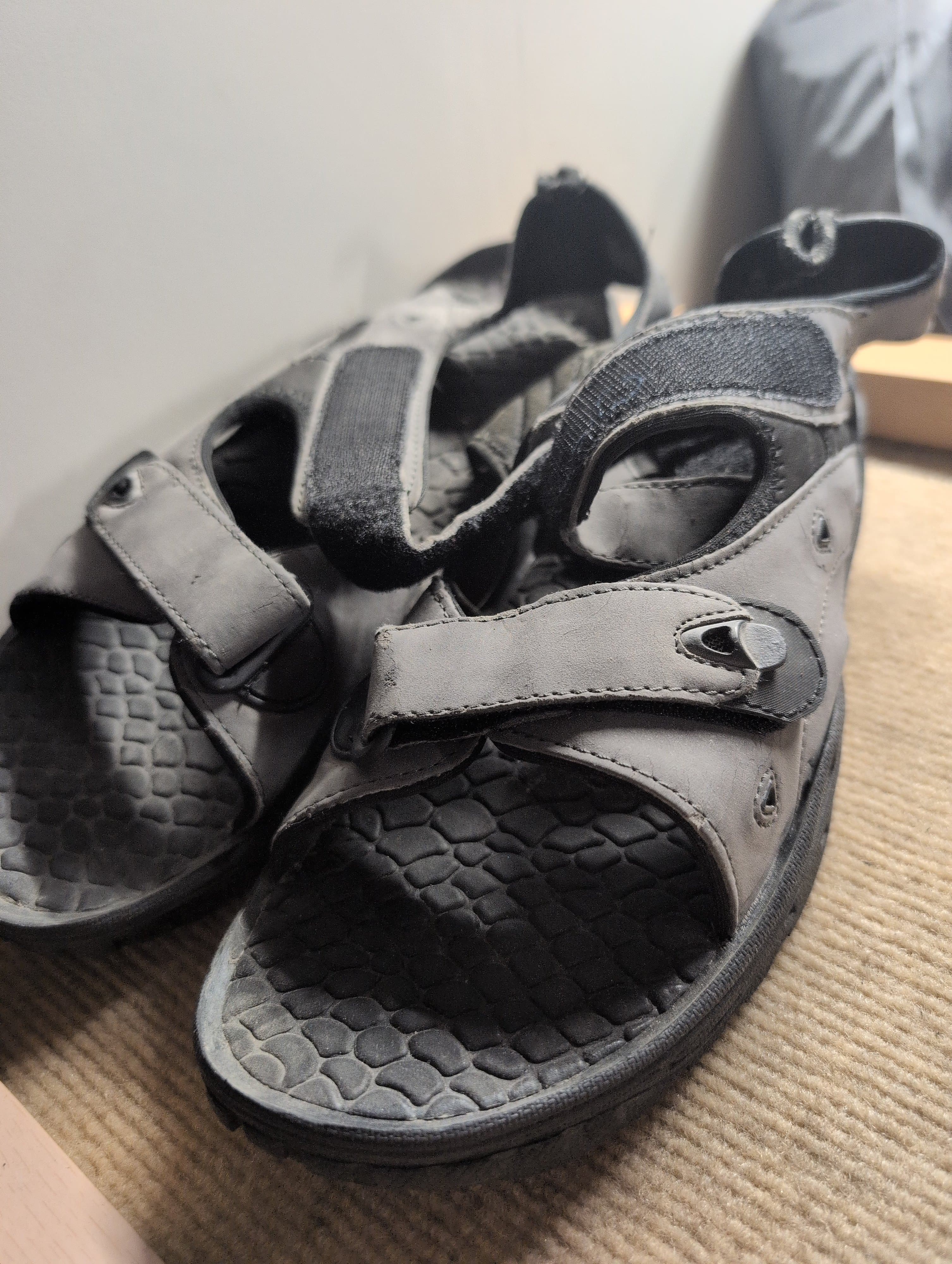 Men's Black Sandals with Adjustable Straps