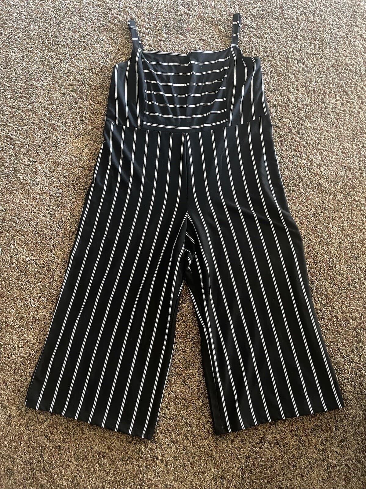 Rewind black white striped jumpsuit 3X