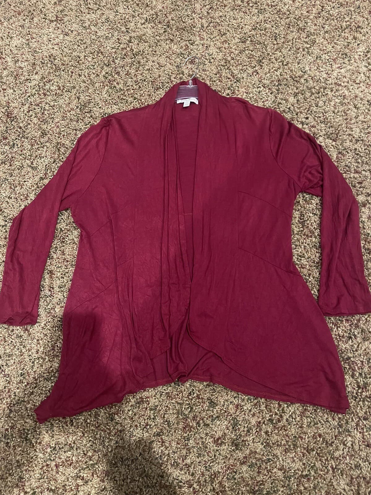 Studio Works burgandy maroon cardigan petite XL