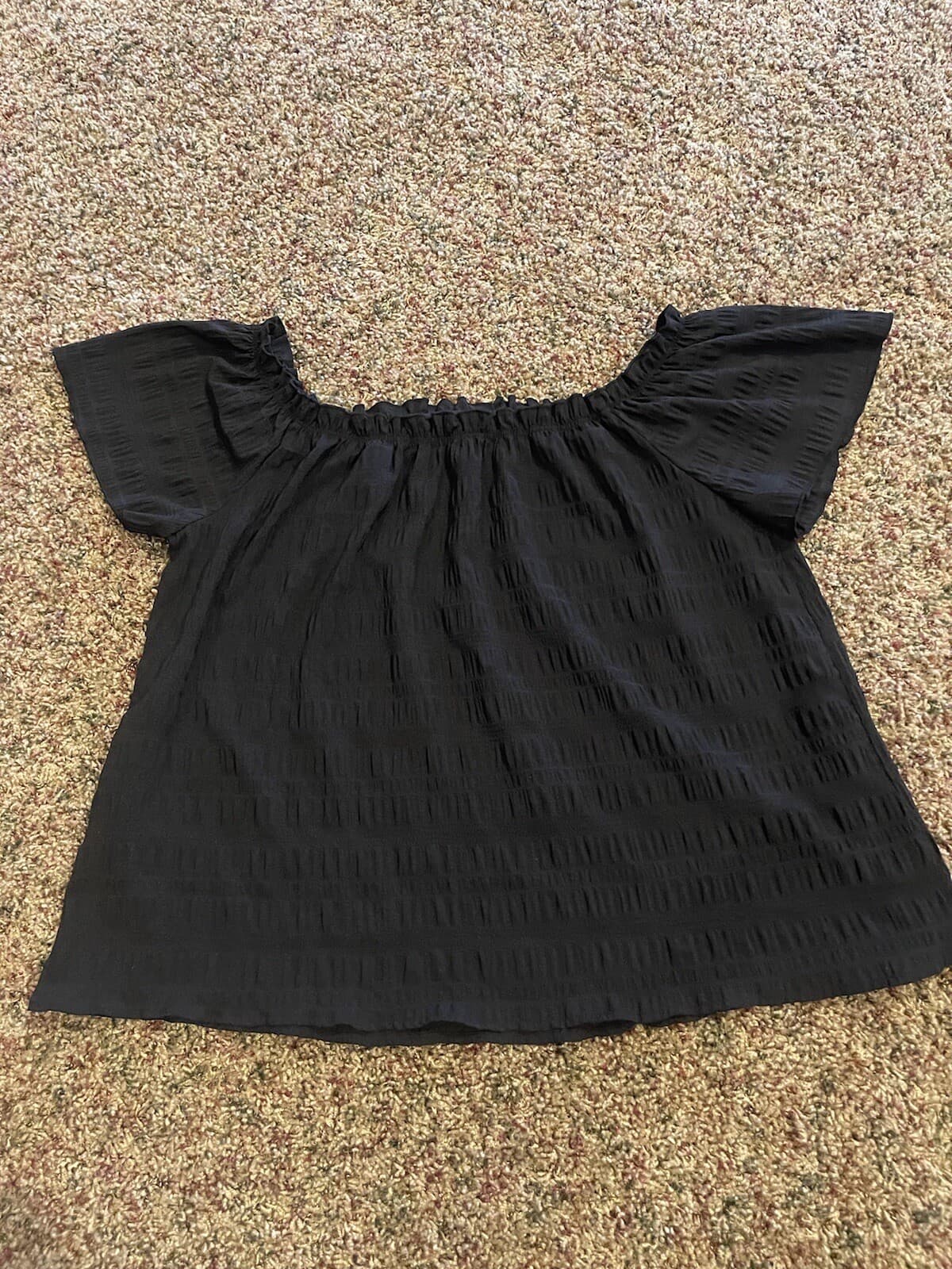 Emery Rose black short sleeve sexy shoulder top 3XL