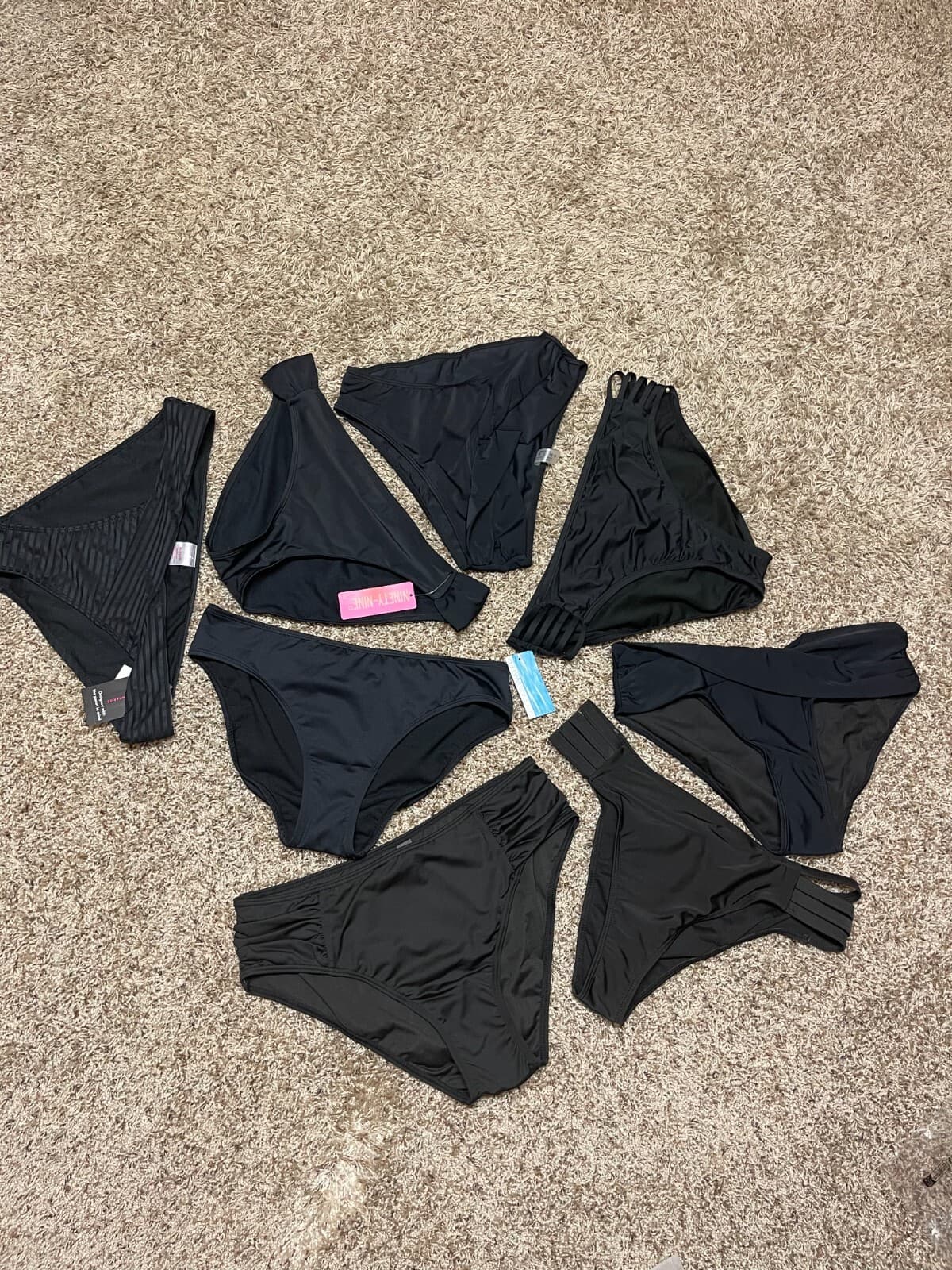 Swim bottoms womens' black variety of styles - you choose