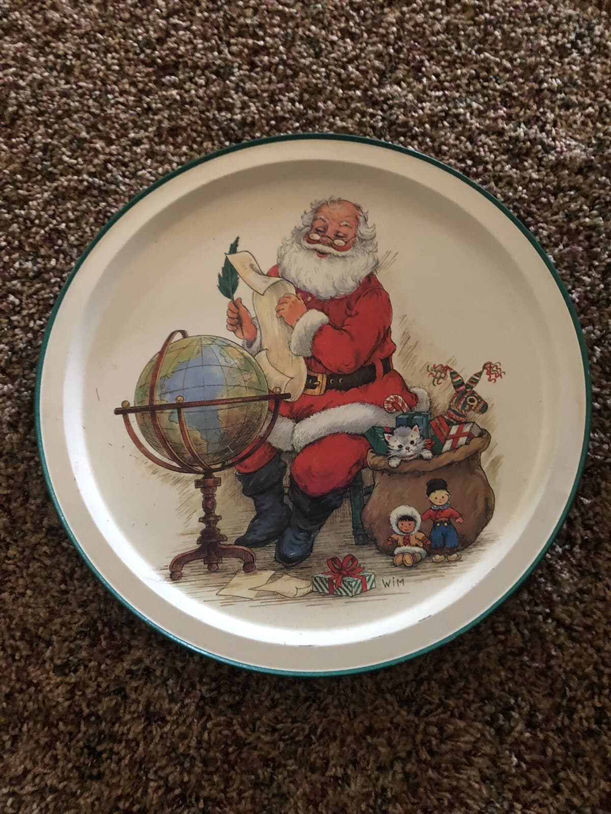 Christmas Santa tray round