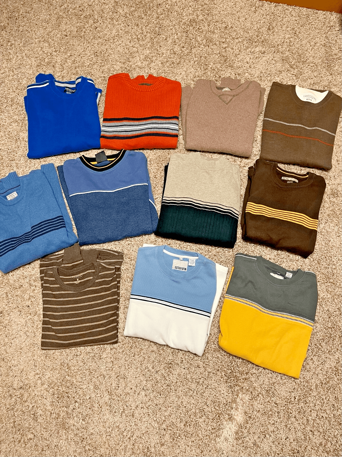 Mens crew mock neck shirt sweater various colors M, L