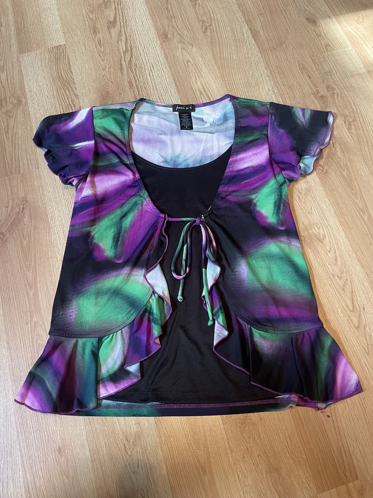 joei & i women’s tie front dress top shirt size small