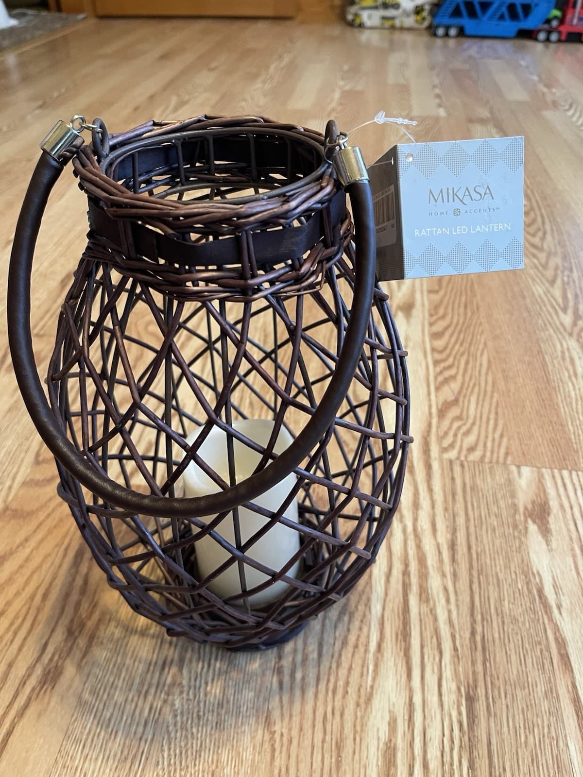 Mikasa LED Wicker Lantern OVA NWT