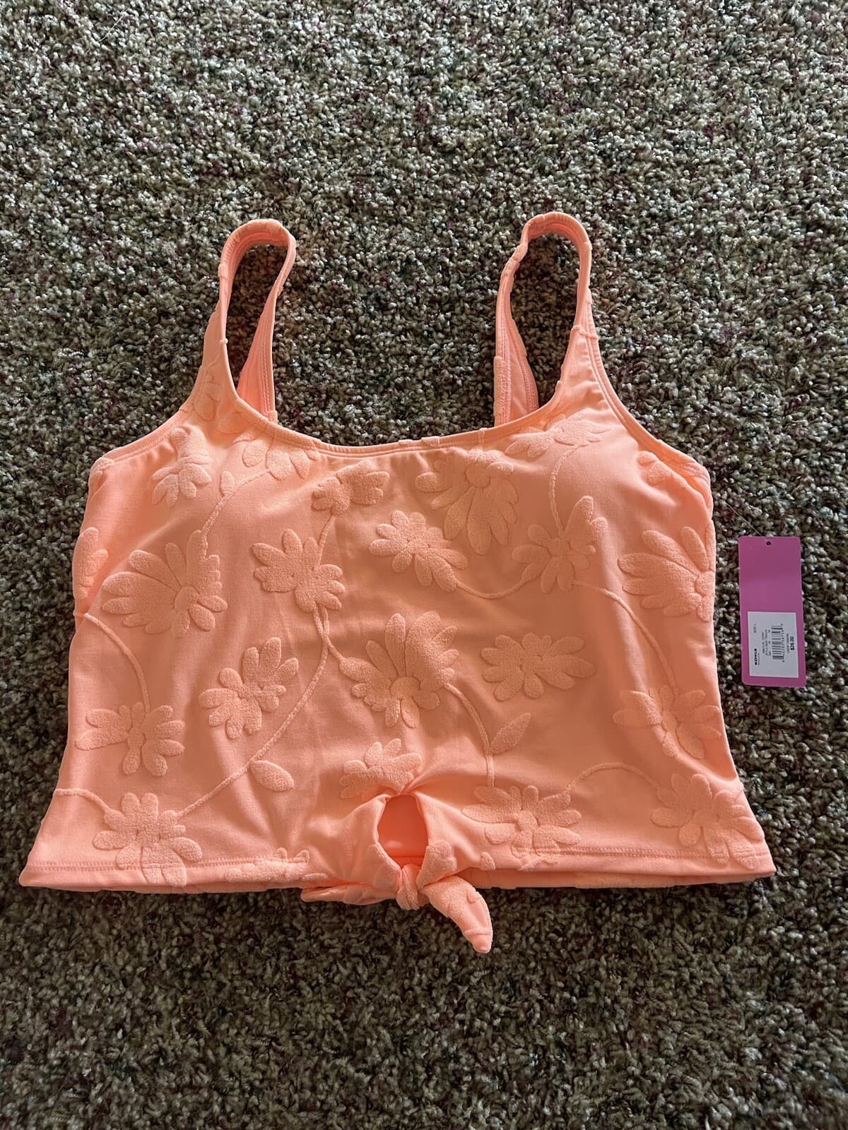 Ninety-nine Jr. swim midkini swim top NWT Orange Peach