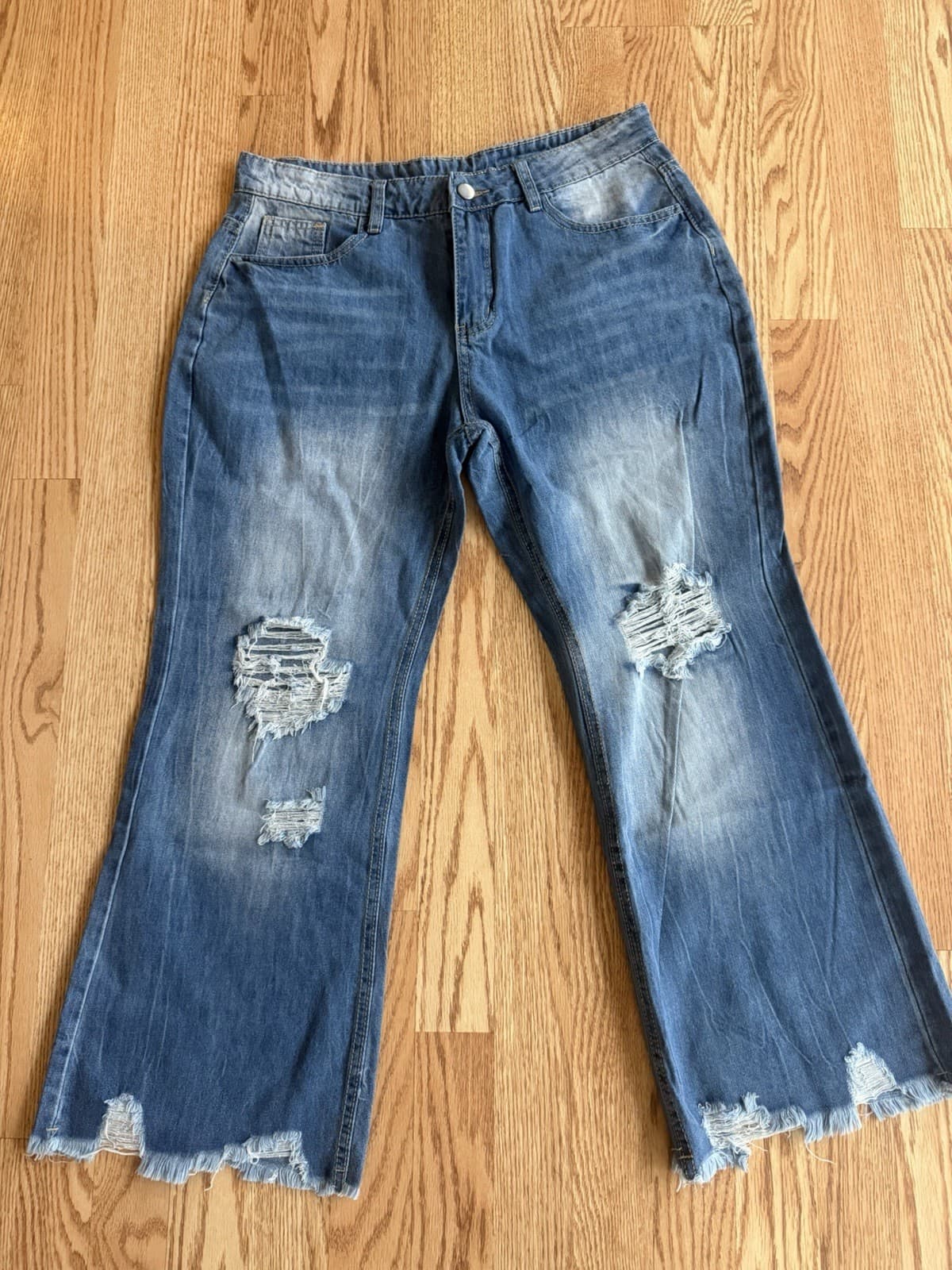 Women's Relaxed Fit Jeans Dark Blue Size Large