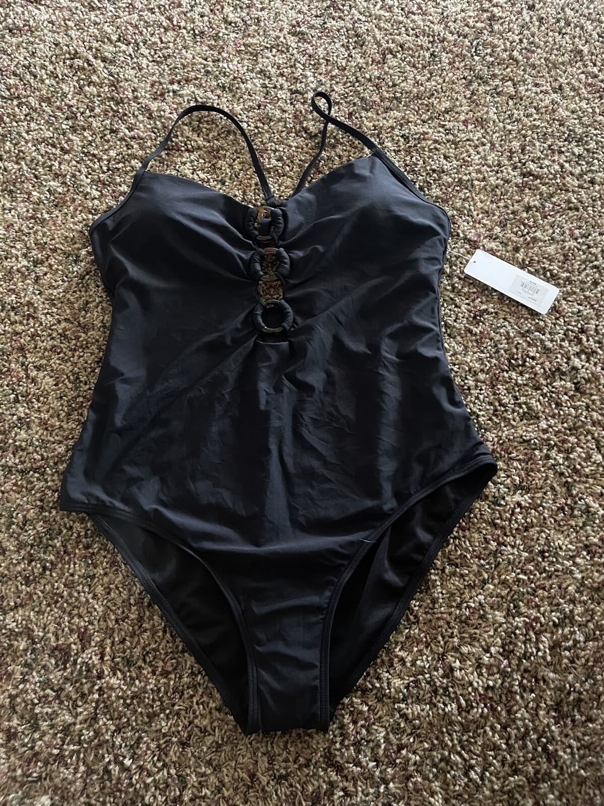 Freshwater Womens one-piece black swimsuit XL NWT