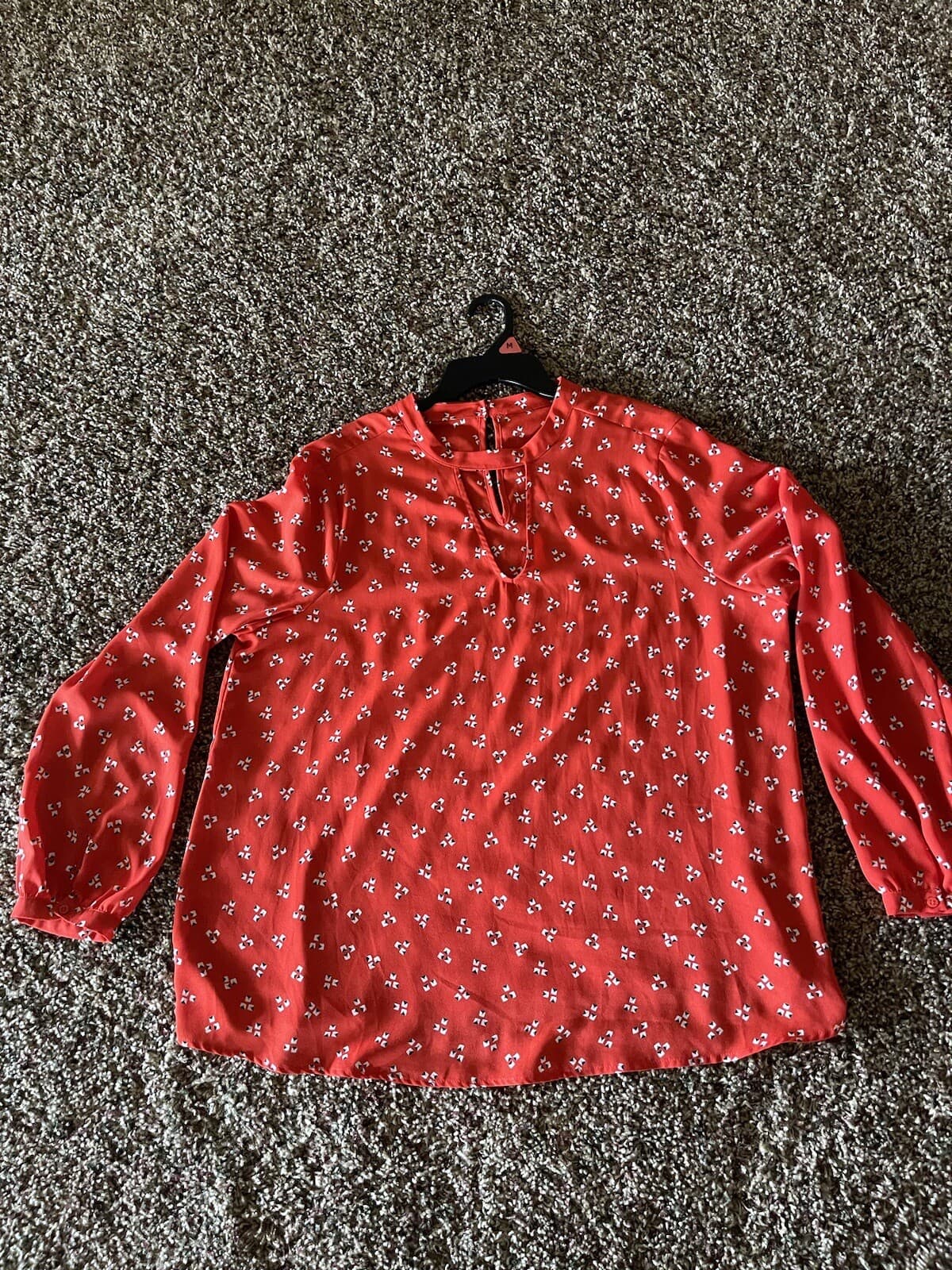 Orange colorful plus size blouse cutout neck