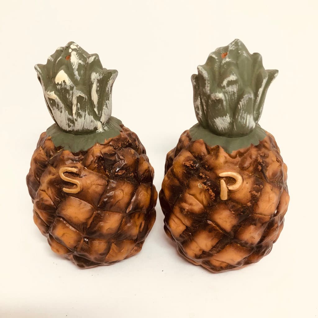 Vintage bisque Pineapple salt and pepper shakers - Regular