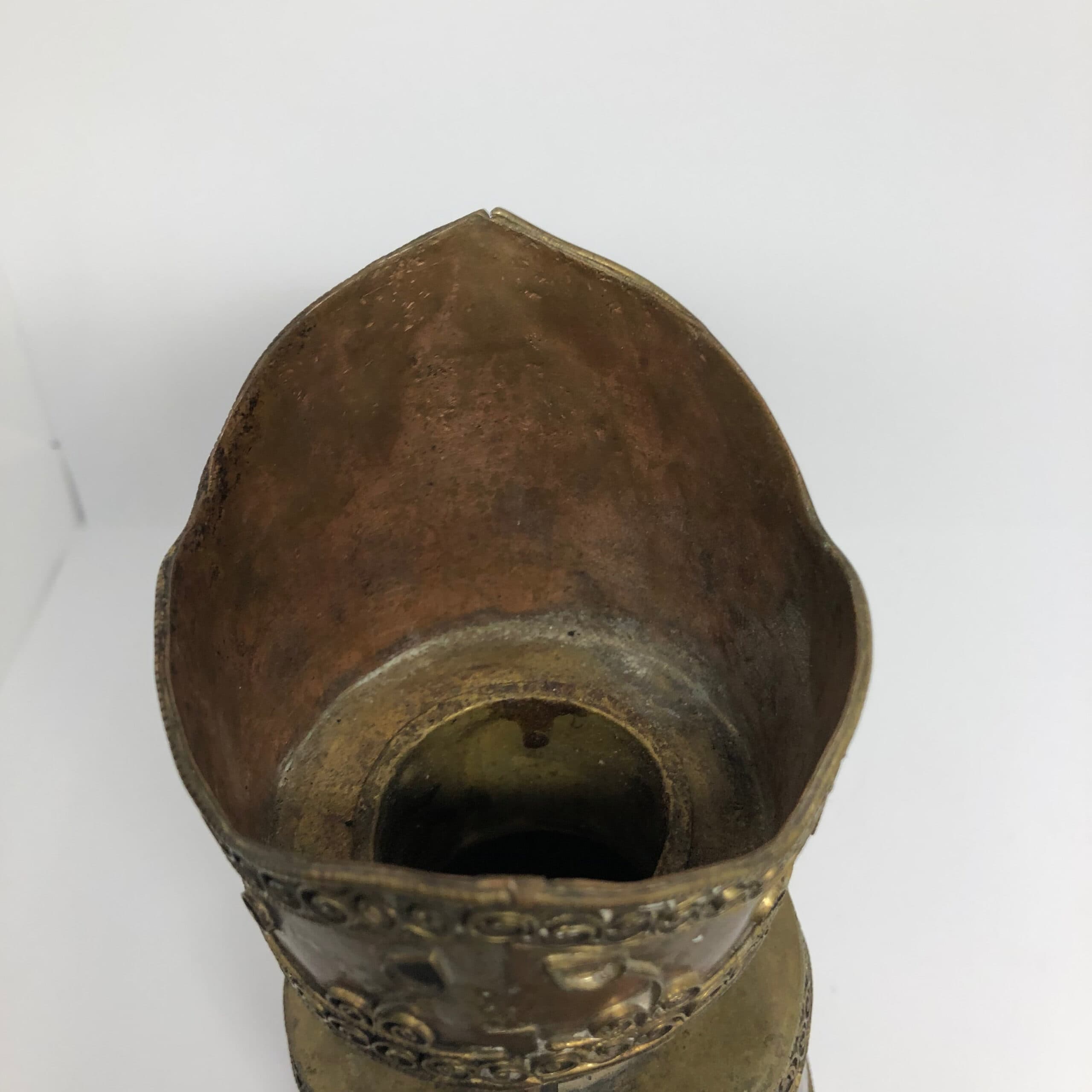 Brass and copper Coffeepot with Coin Inlay - Regular