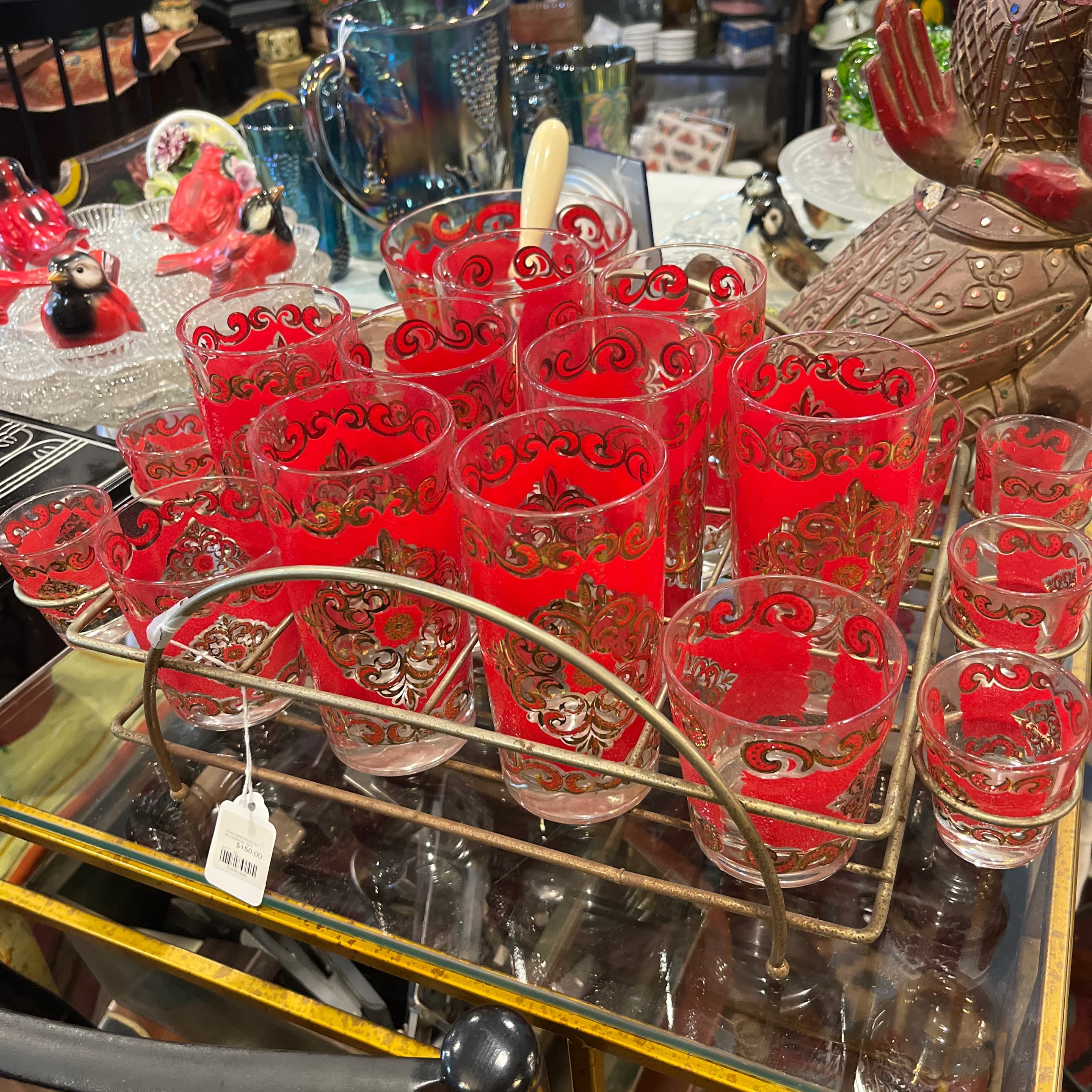 MCM RED PAISLEY SWIRL BEVERAGE SET - SHOP - 23043996 - MCM RED PAISLEY SWIRL - BEVERAGE SET - SHOP