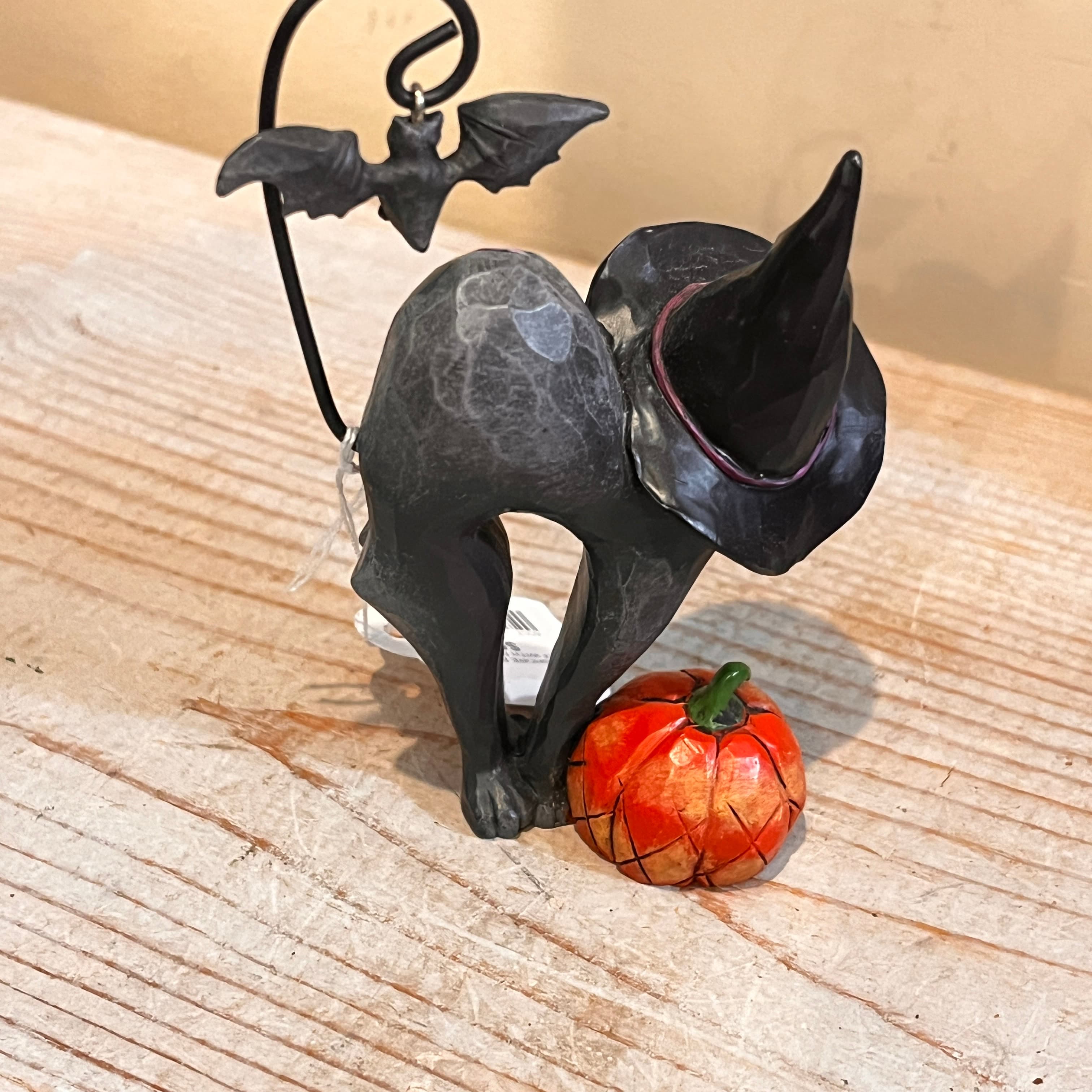 JIM SHORE Black Cat with Bat, Hat & Pumpkin - 27524323 - JIM SHORE BLACK - CAT WITH PUMPKIN - SHOP