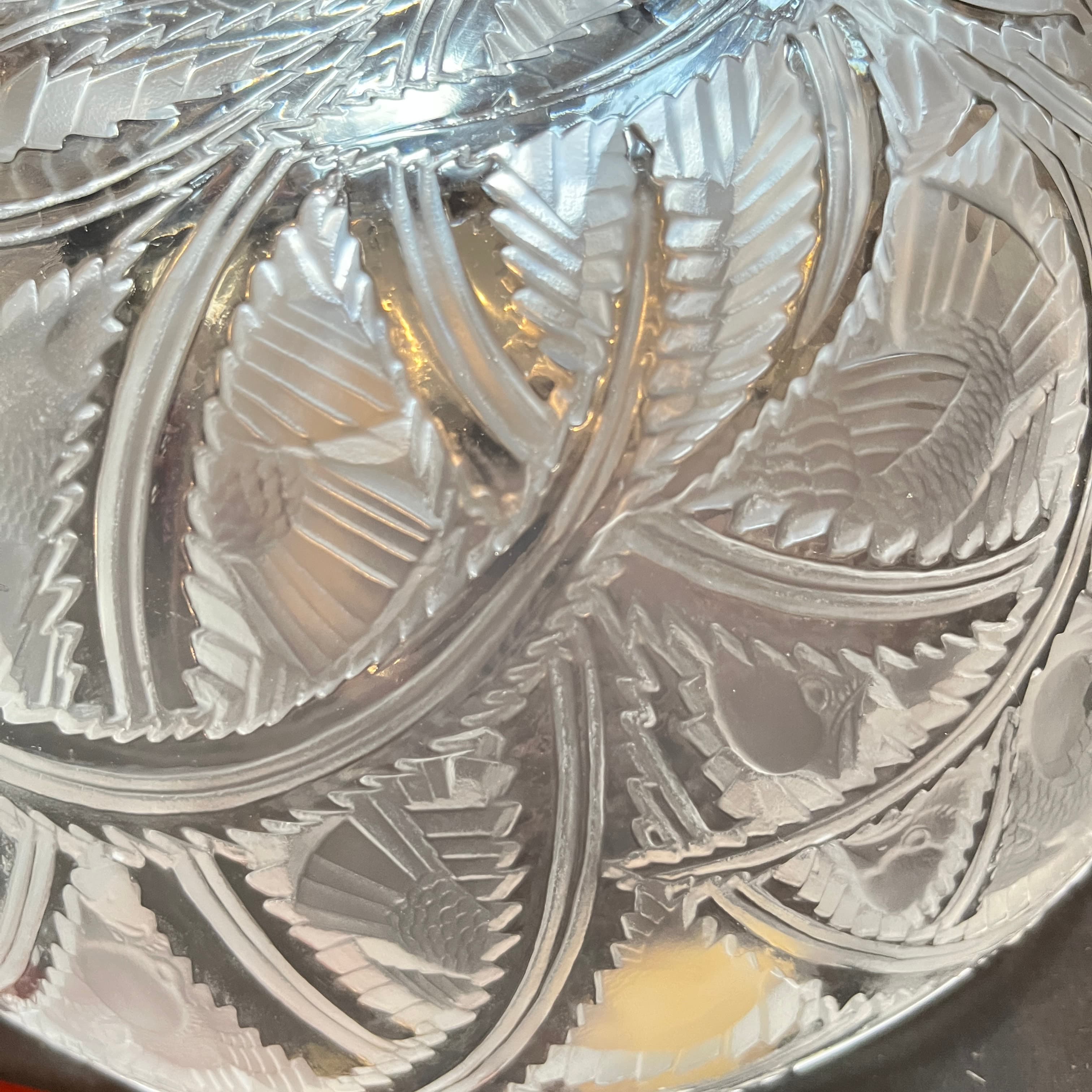 Signed Lalique Pinson Bowl (1120) - Regular