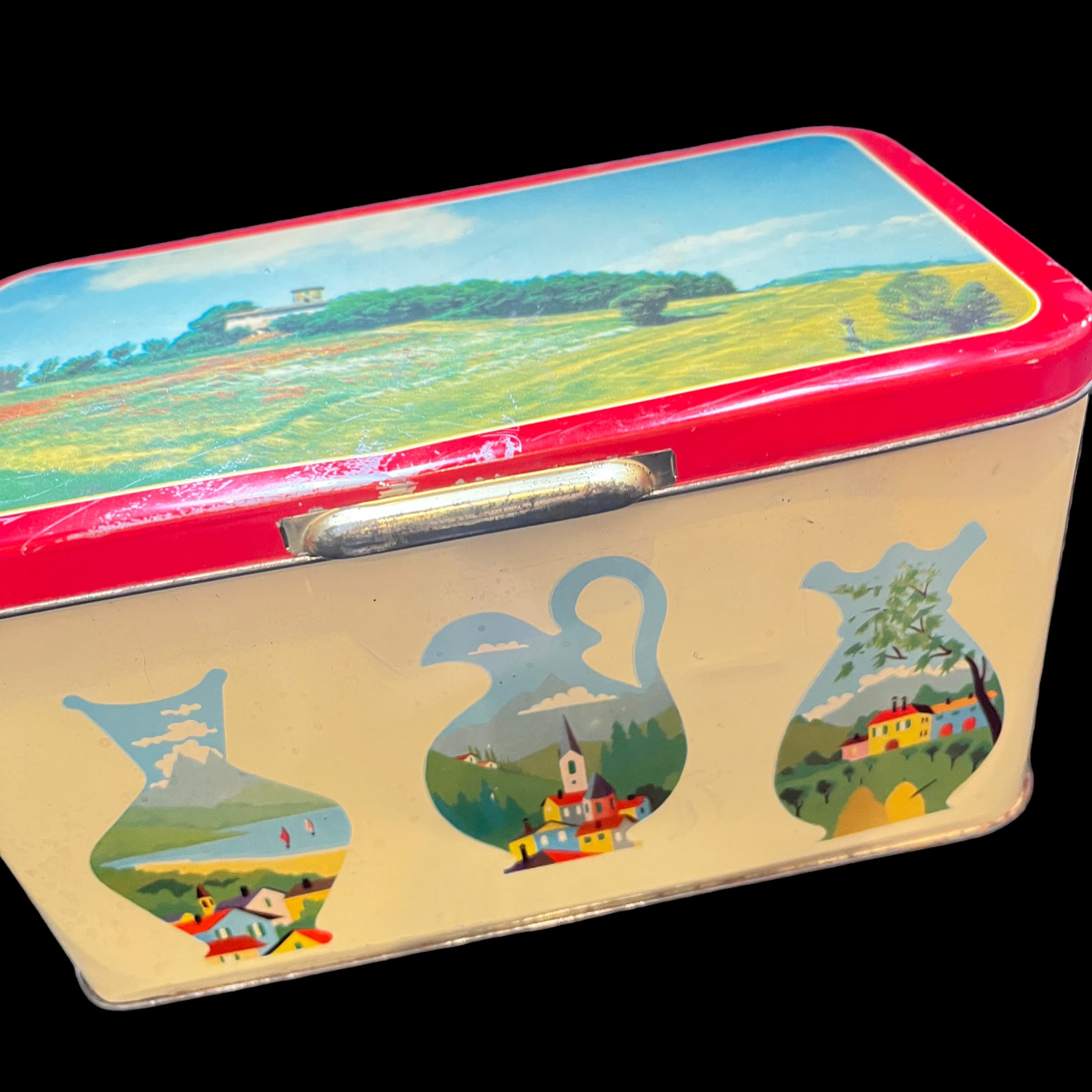 Vintage Tin with Country Side Scenes - Regular