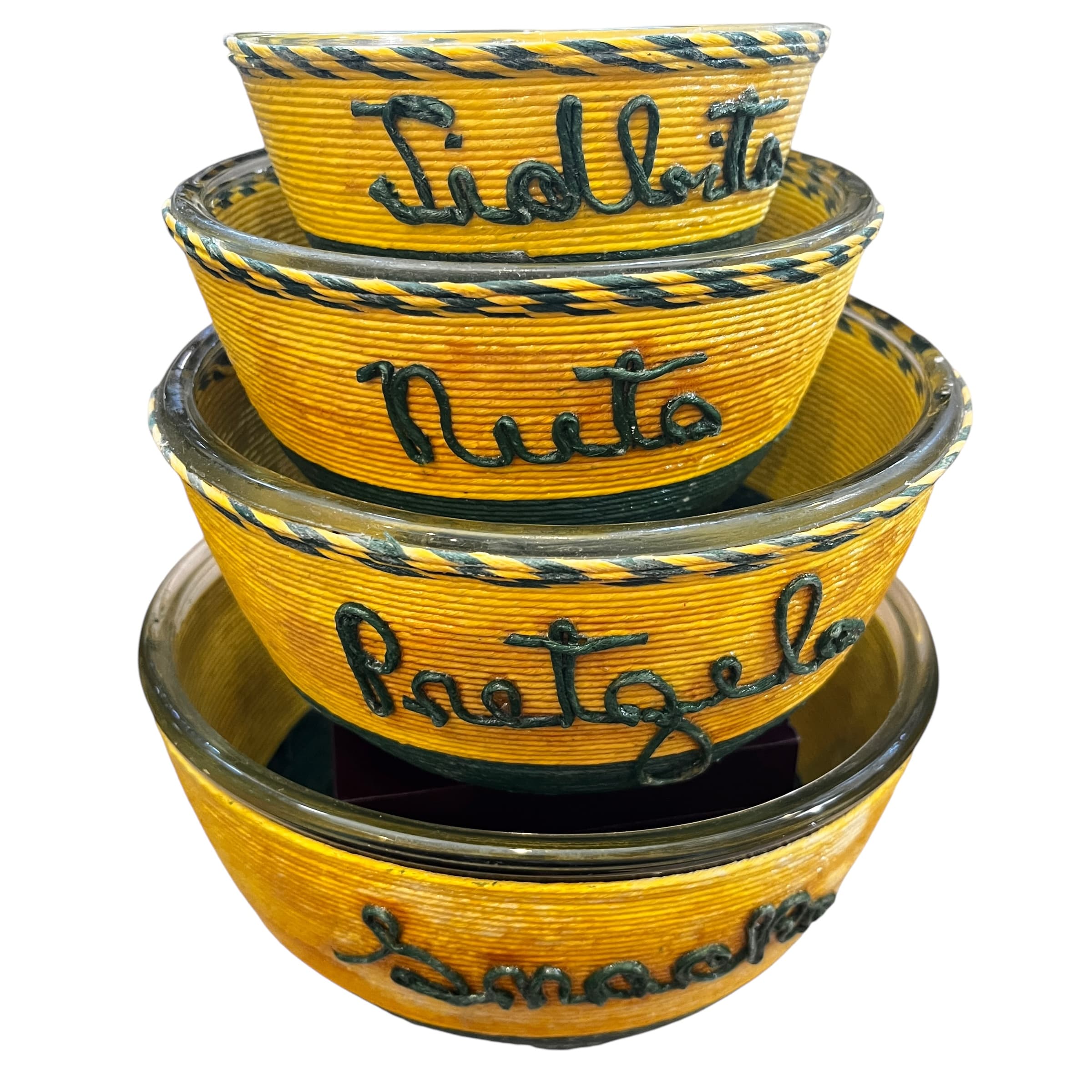 Nesting MCM Twine Snack Bowls (4) - Regular