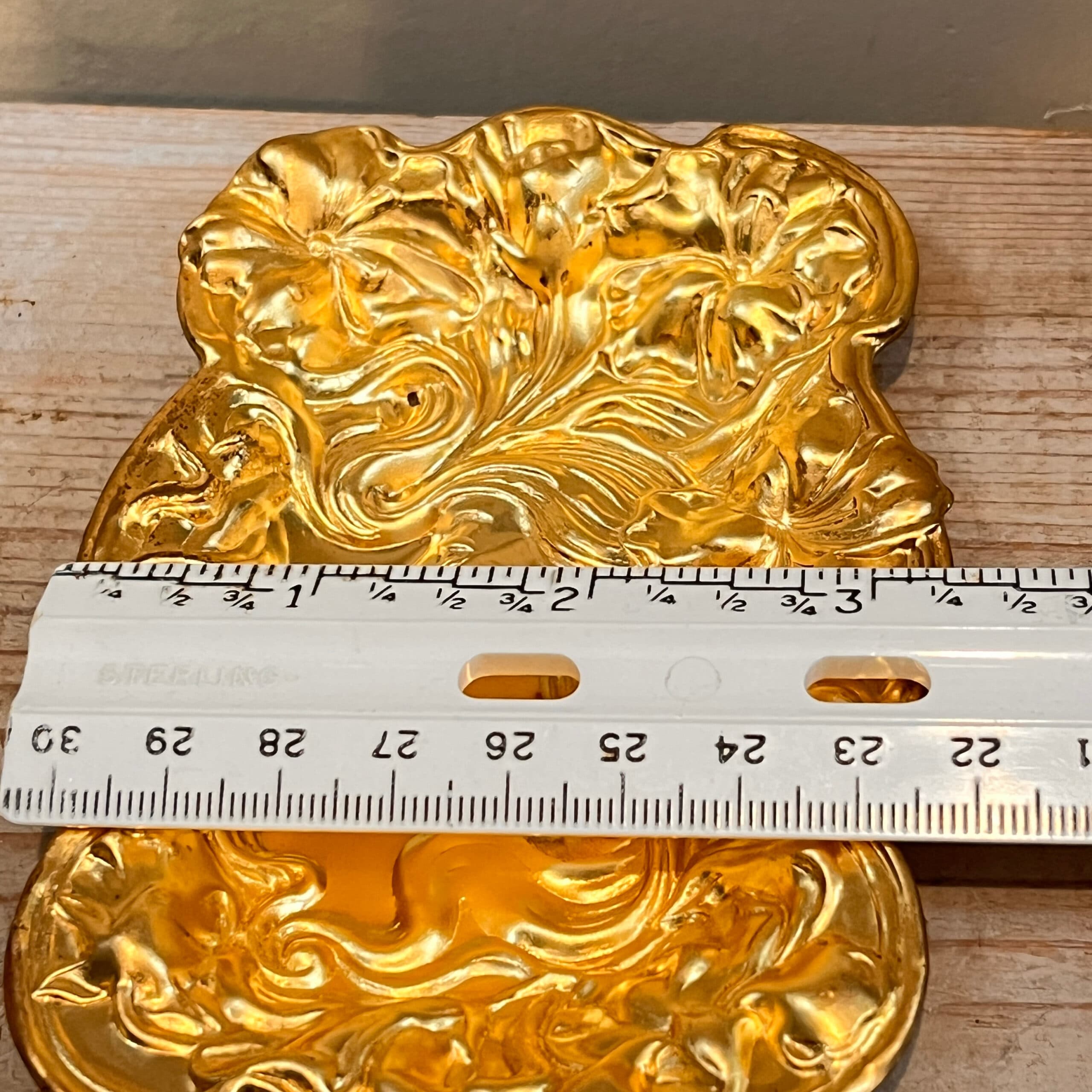Art Nouveau Repousse Stamped Trinket Tray - Regular