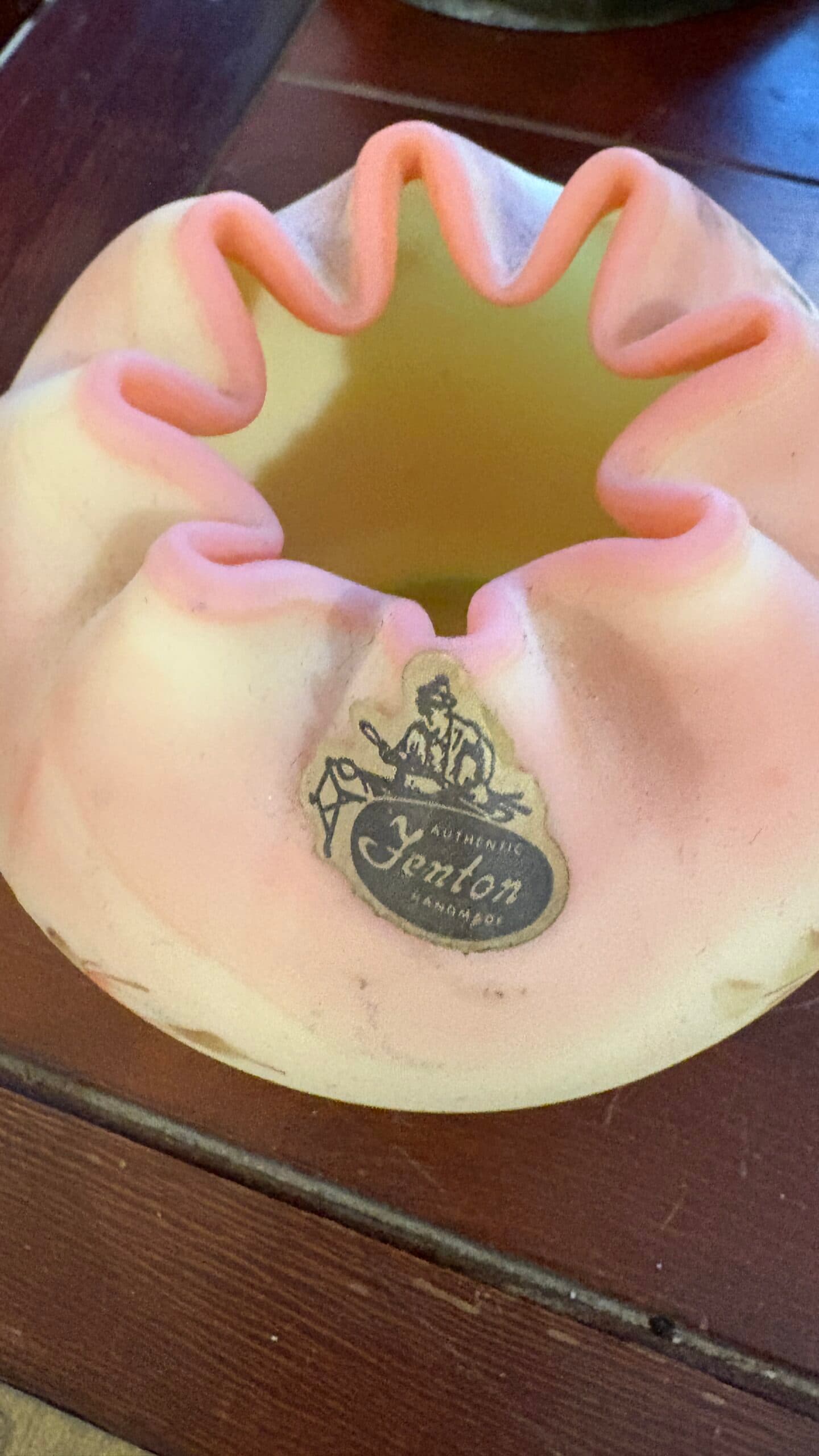 Fenton Hand Painted Custard Pinch Bowl - Regular