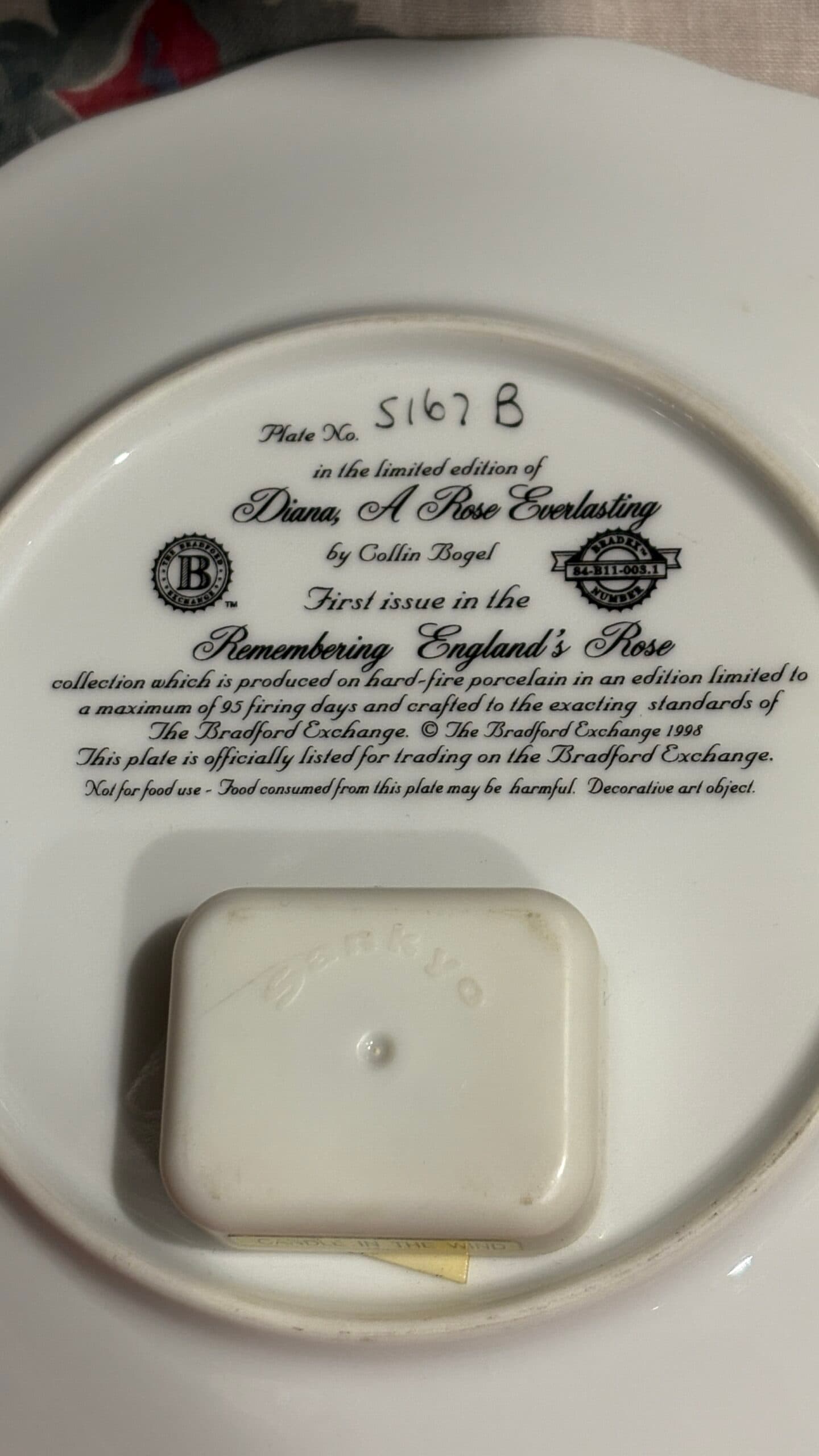 Diana, A Rose Everlasting Musical Plate - Regular