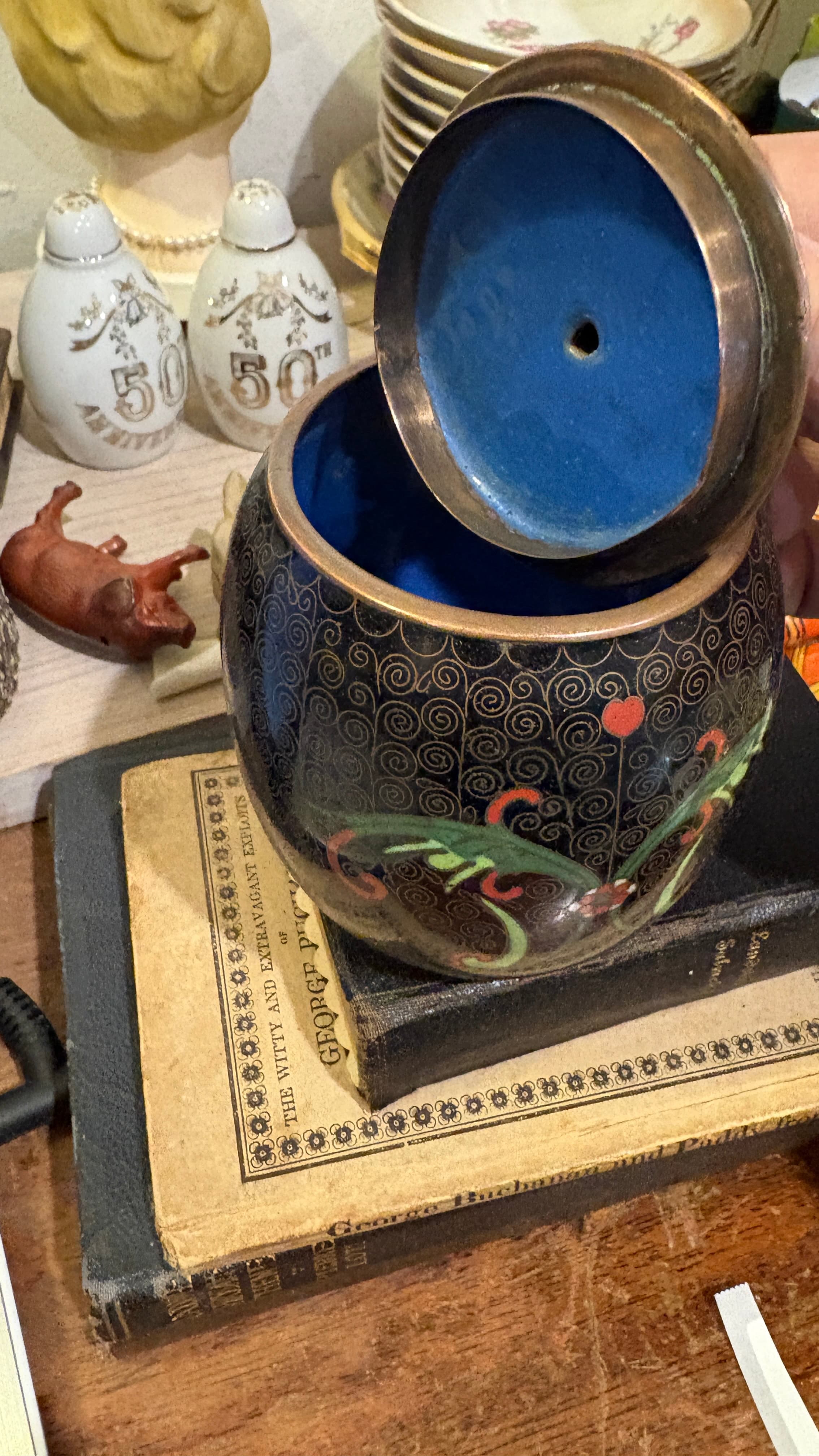 Japanese Cloisonne Tobacco Jar - Regular