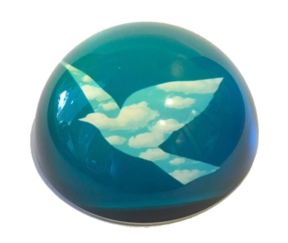 Bird in Clouds l'Oiseau de Ciel Art Glass Paperweight by Magritte - Regular