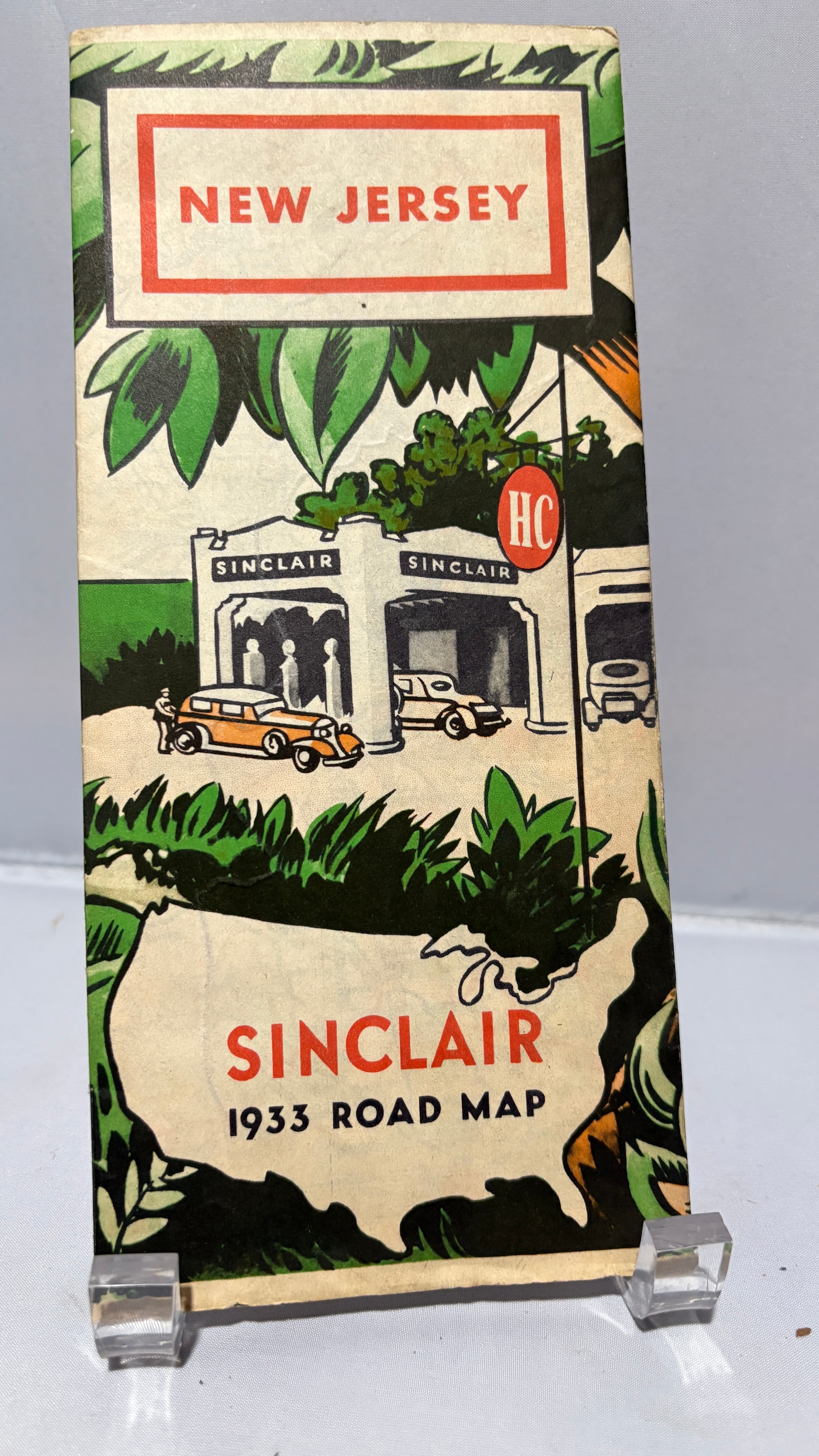 Sinclair 1933 New Jersey Road Map - Regular
