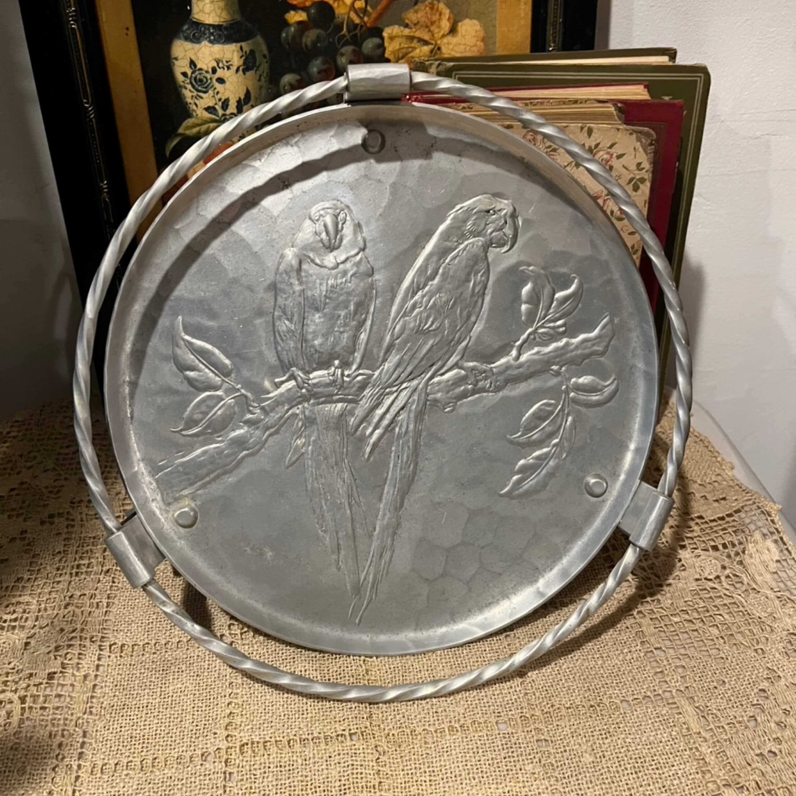 Bird Motif Aluminum Tray - Regular