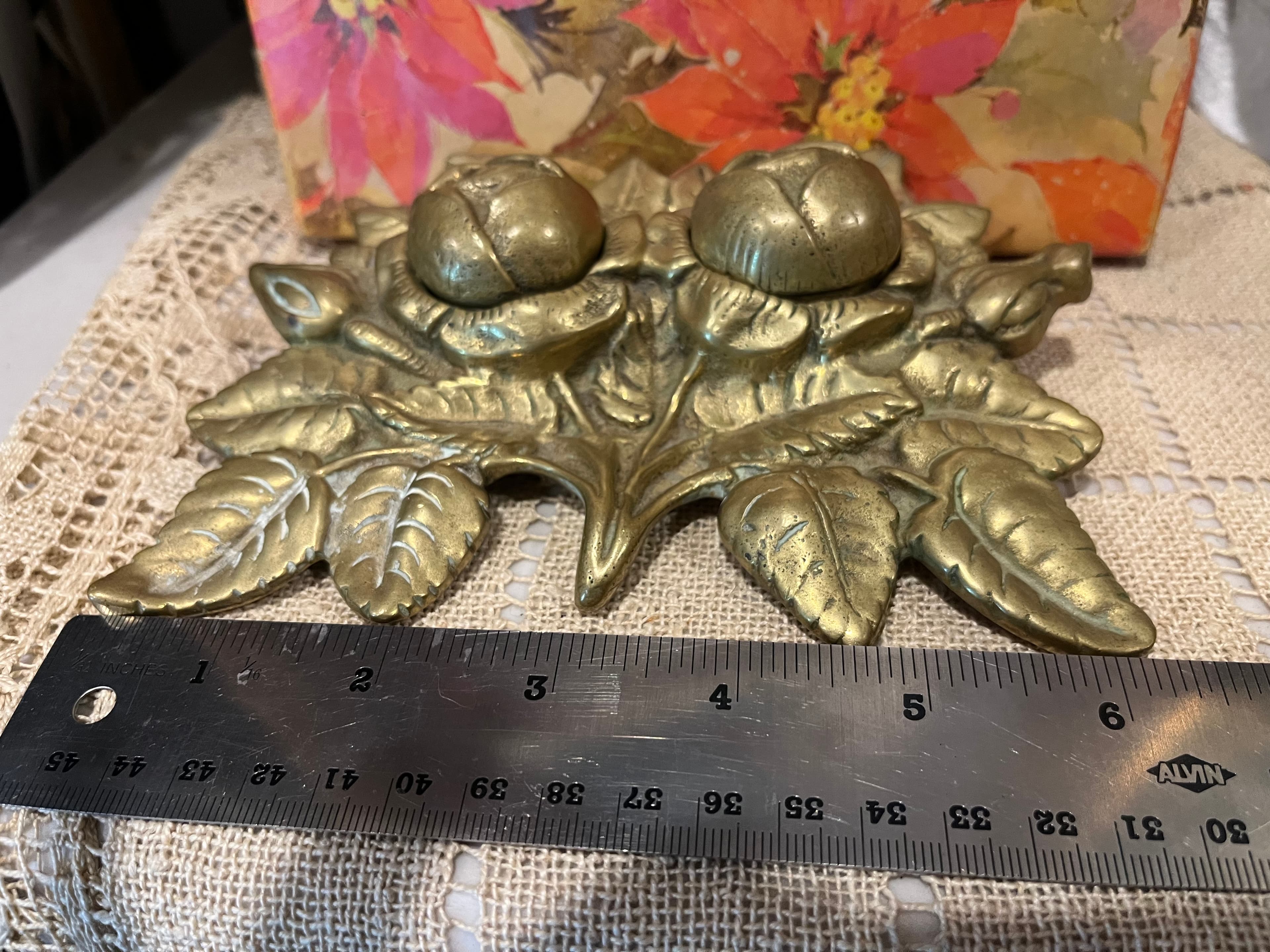 Victorian Brass Double Inkwell 941 - Regular