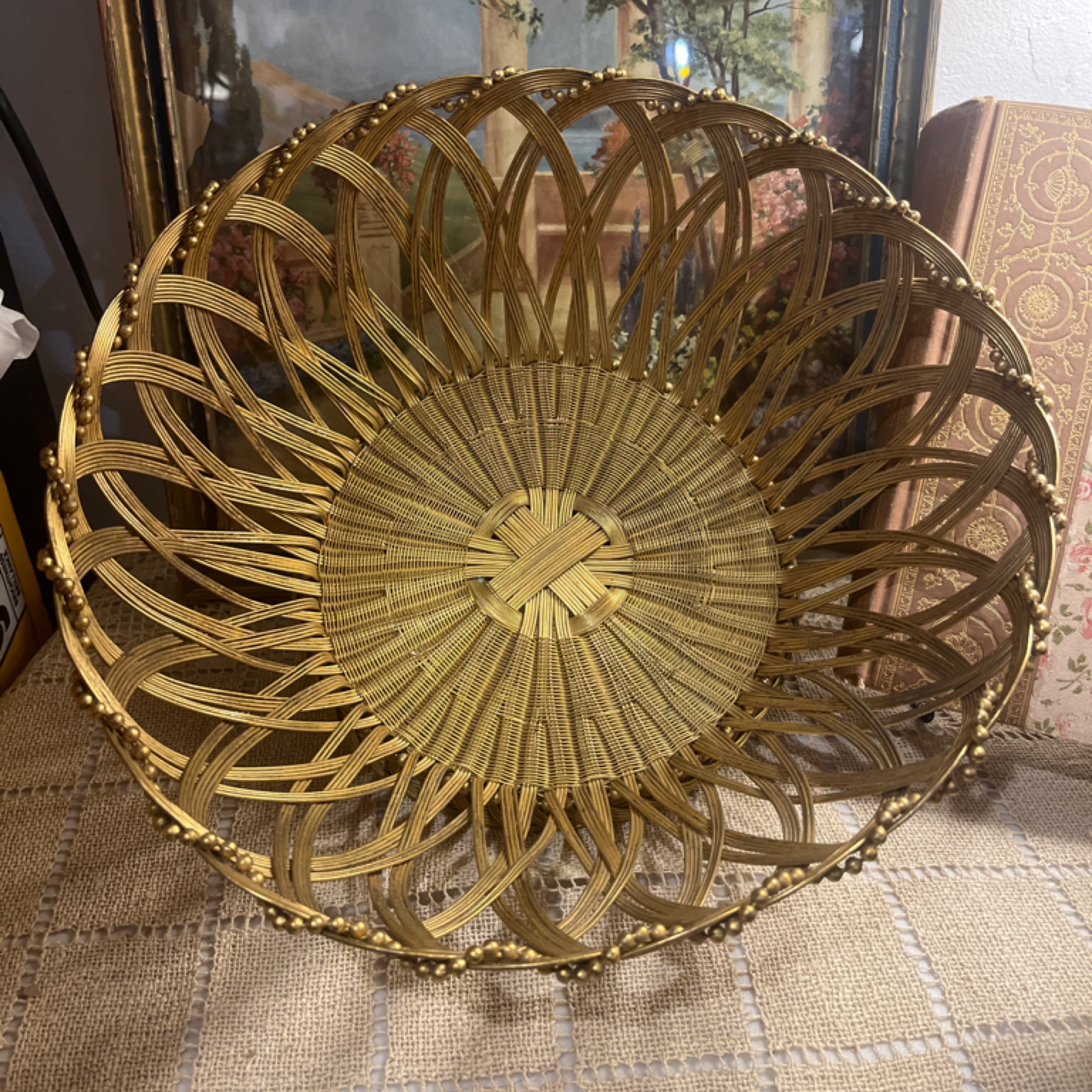 Woven Brass Wire Basket - Regular