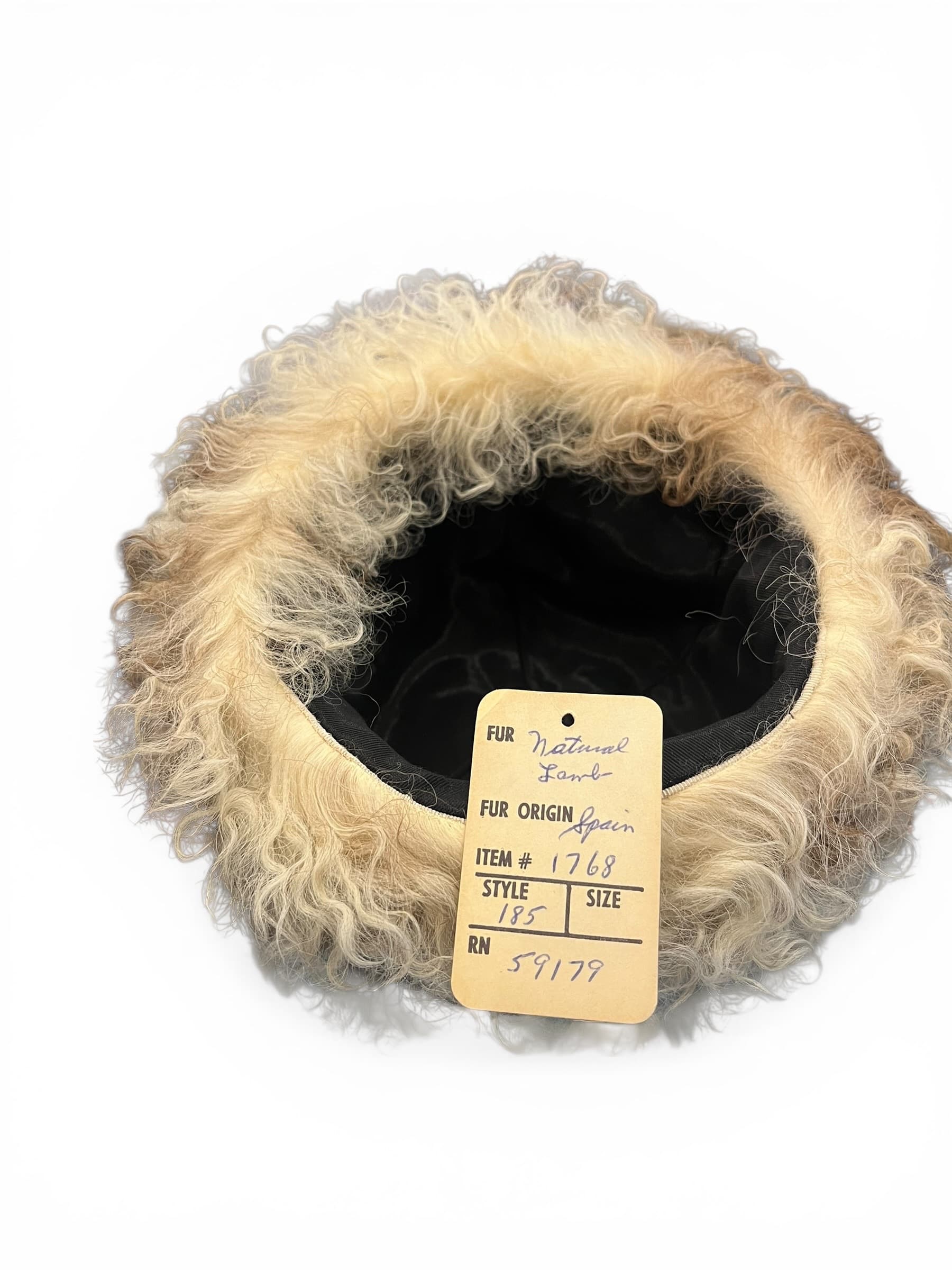 Brocade Handcrafted Hat with Natural Lamb (1268) - Regular