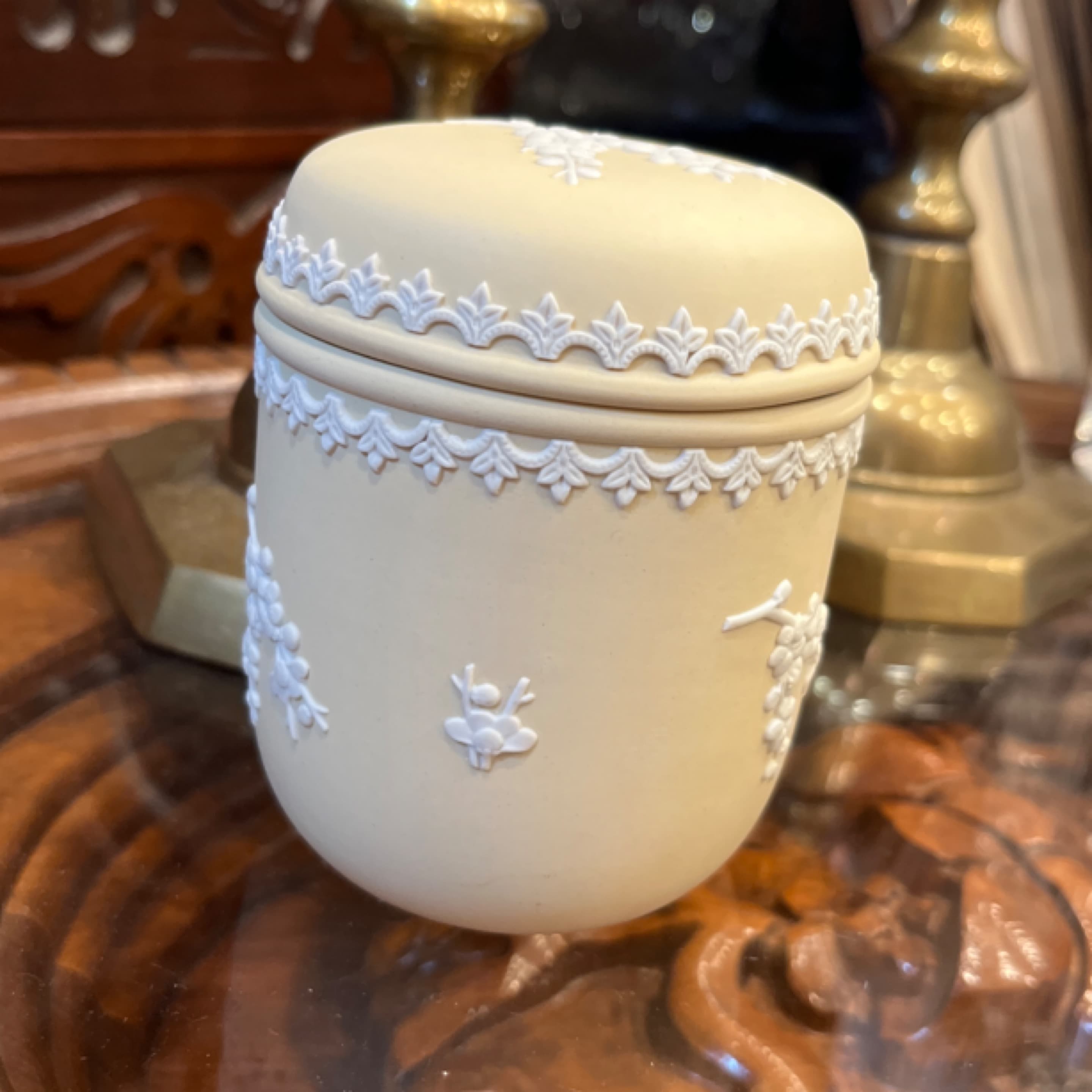 Wedgwood Jasperware Primrose Lidded Jar - Regular
