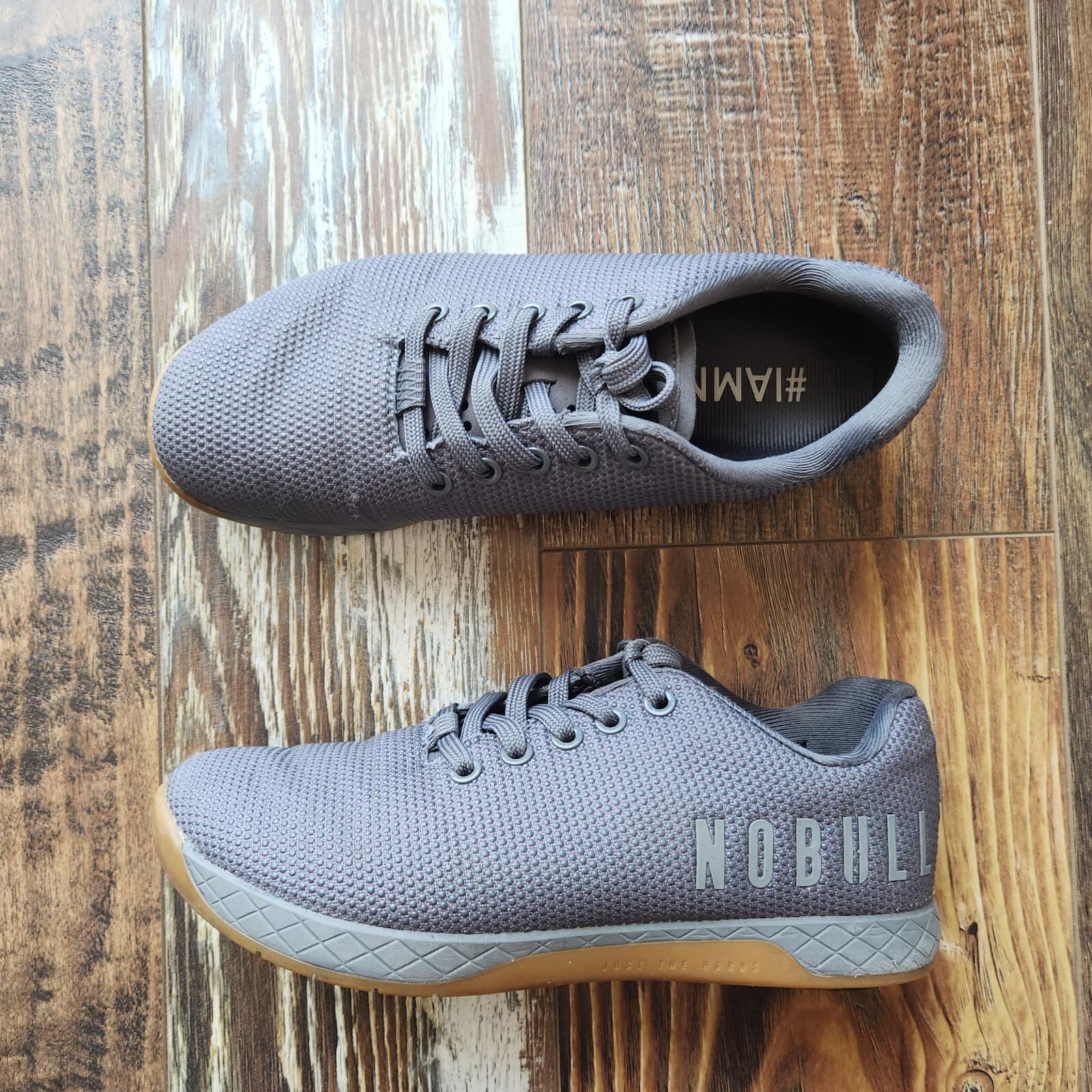 Nobull Outwork Dark Grey Gum Trainer Shoes Lace Up Unisex Men 6 Women 7.5