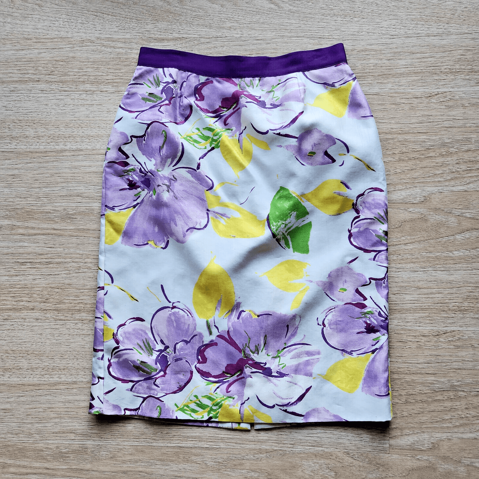 Kate Spade Floral Cotton Silk Blend Pencil Skirt Lined Zip Multicolor Women's 6