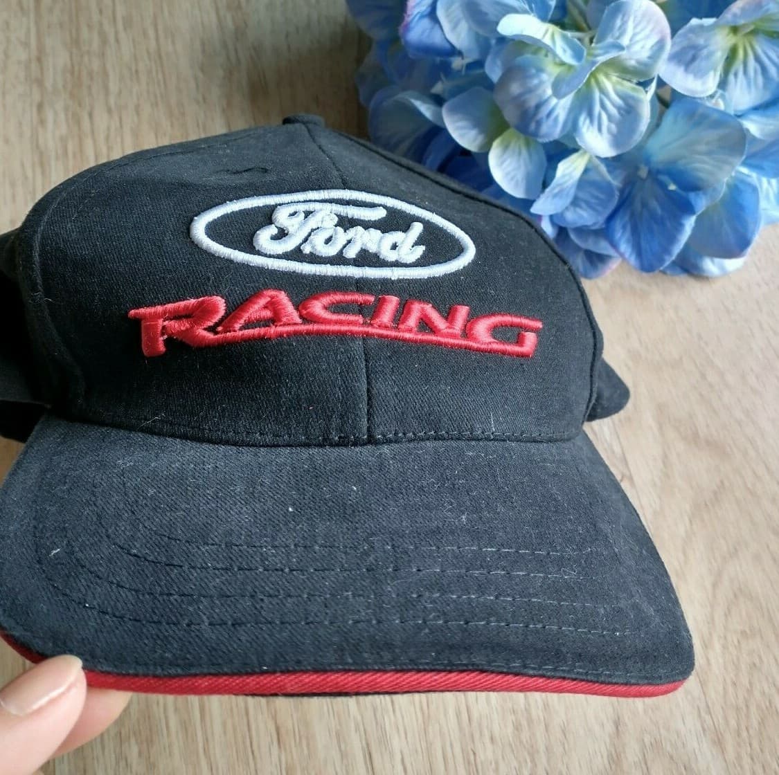 Ford Racing Embroidered Baseball Hat Cap Unisex Black Made in USA