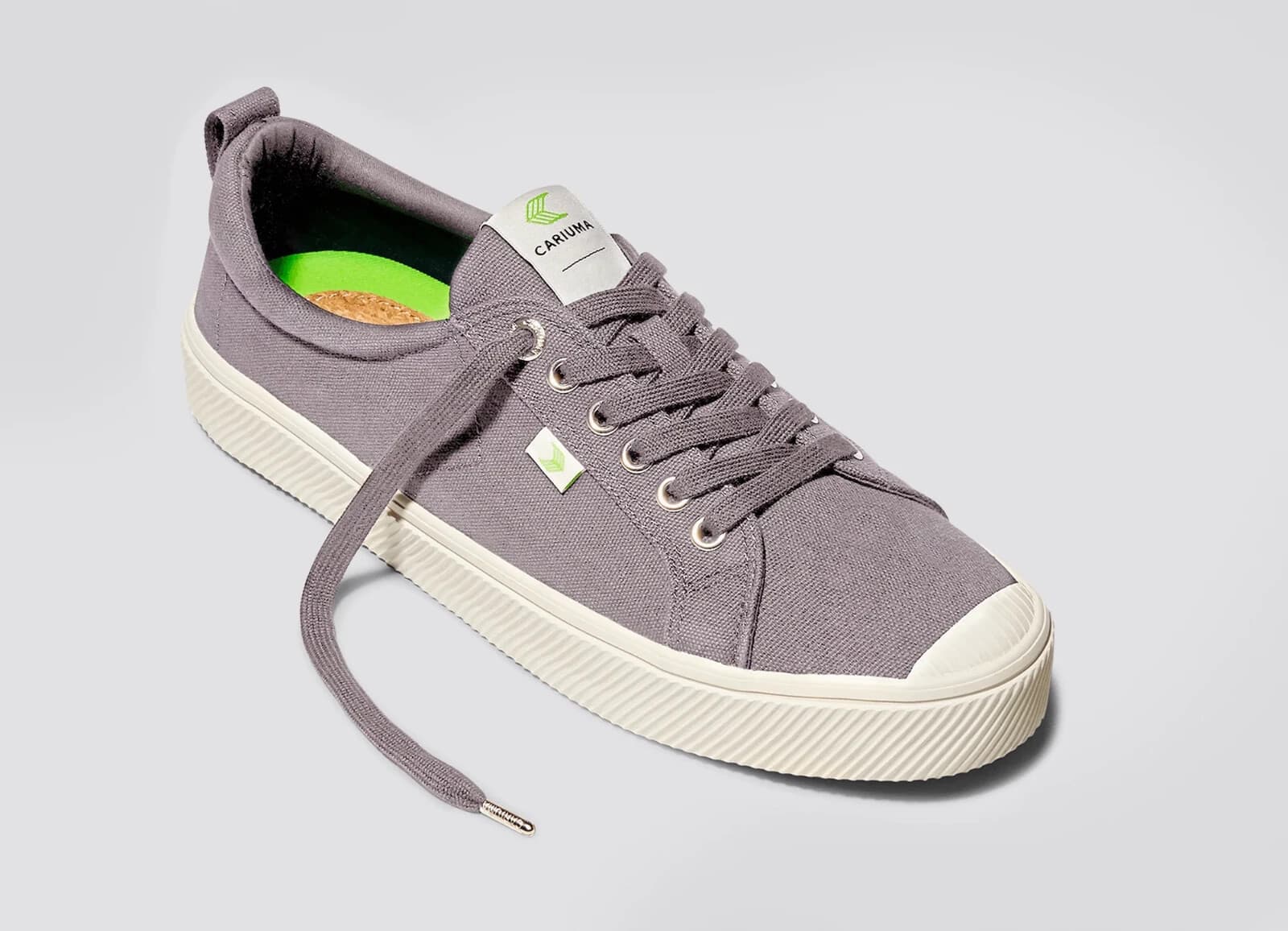 EUC Cariuma OCA Low Mystic Grey Canvas Sneakers Cork Insert Unisex US M8.5 W10