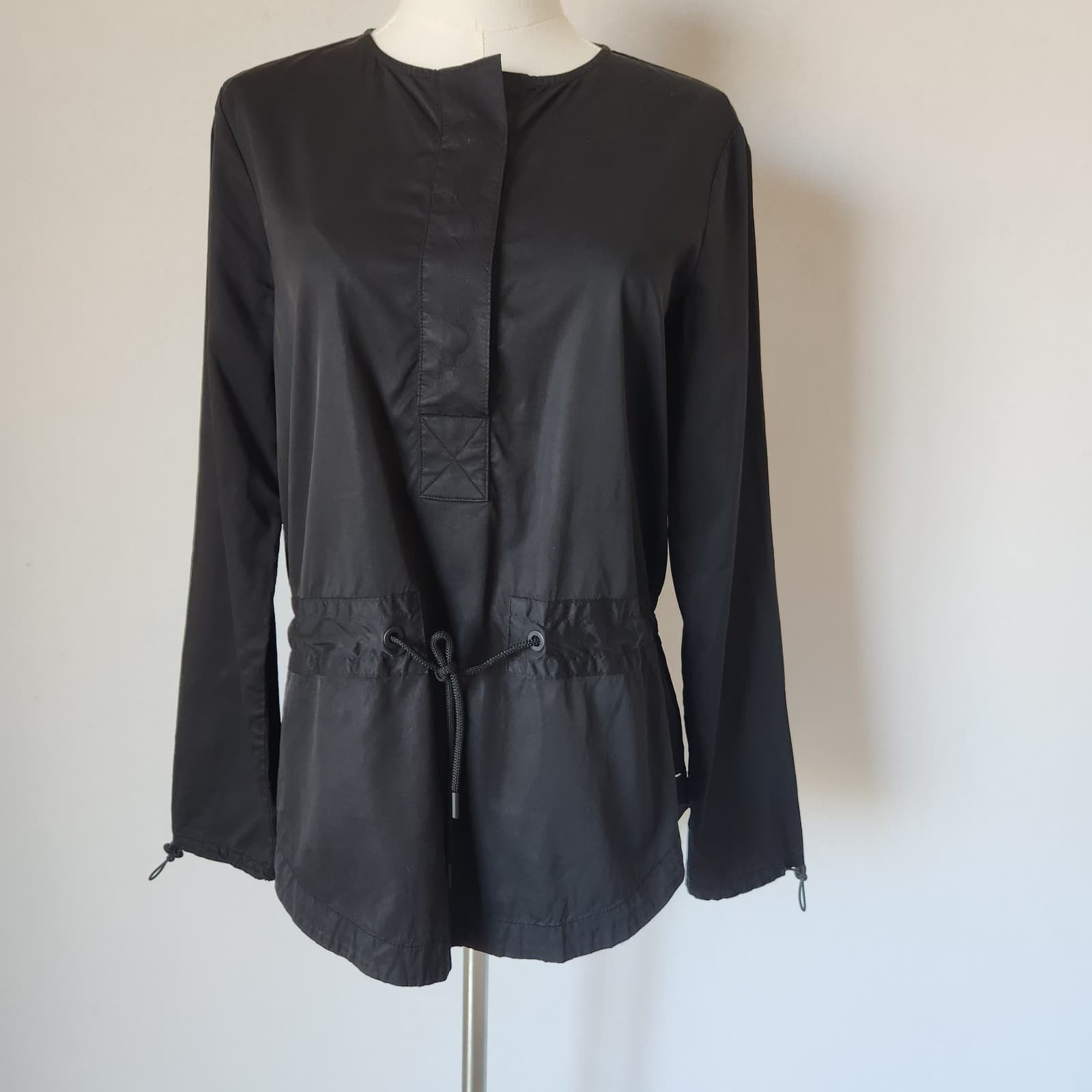 Derek Lam 10C x Athleta Relaxed Tunic Top Jacket Waist-Drawstring Black Sz.XS
