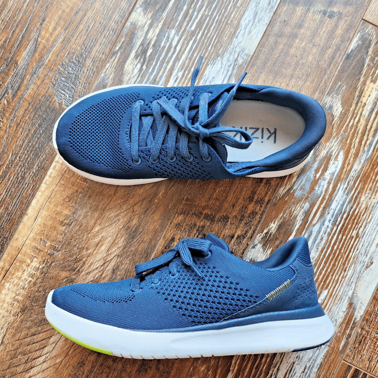 Kizik Lima Stretch Mesh Knit Handsfree Sneaker Lace Tidepool Blue Unisex W7 M5.5