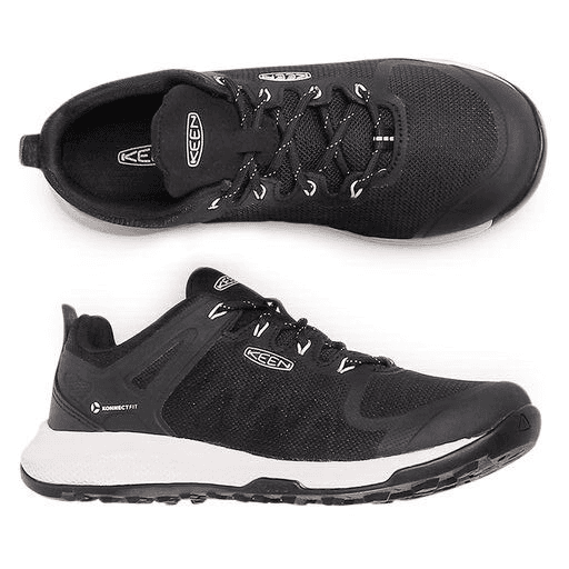 Keen Explore Vent Hiking Athletic Shoes Mesh Lace-Up Black White Women US7.5