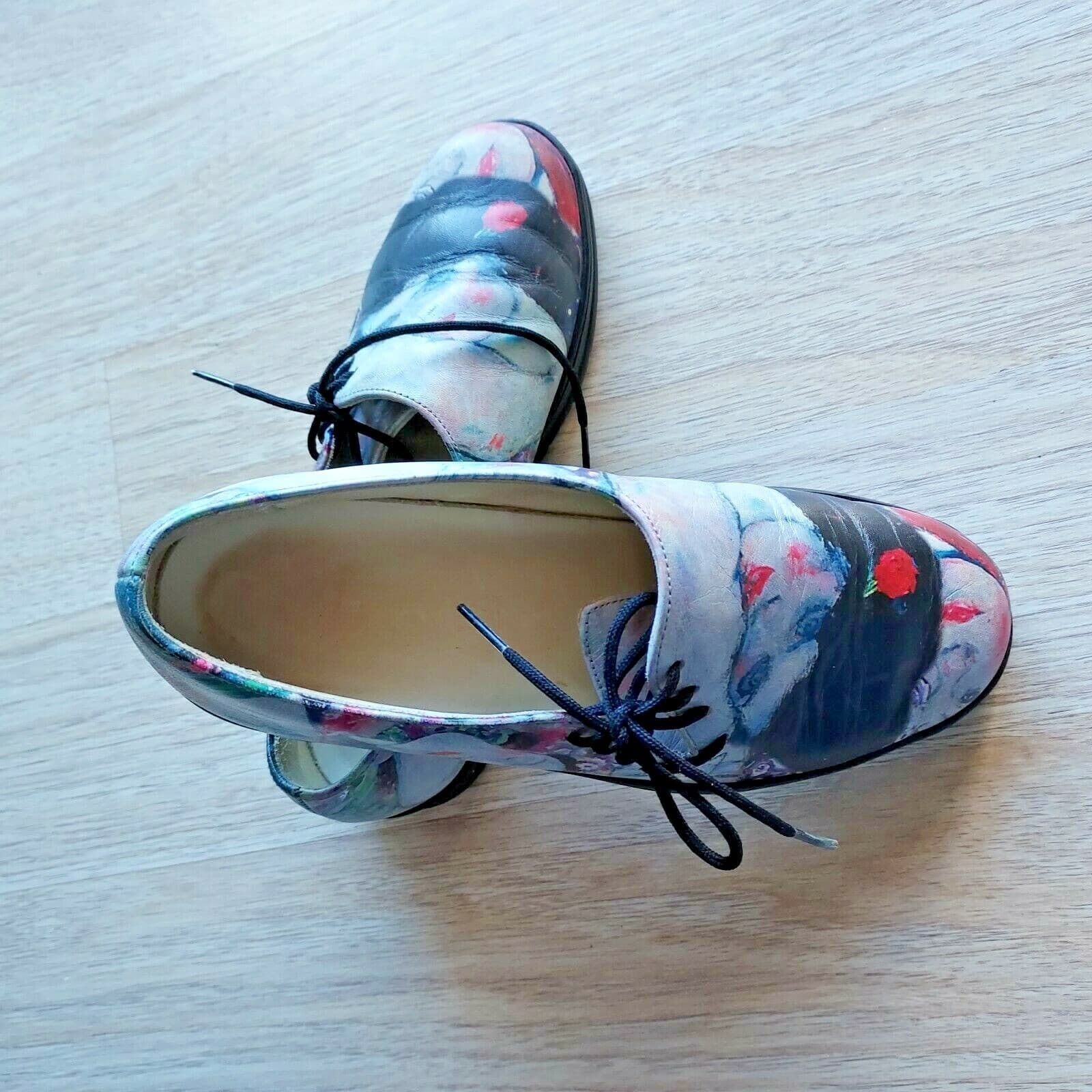 Jeon ICON Wearable Gustav Klimt Art Print Leather Loafers Women US5 Made in USA