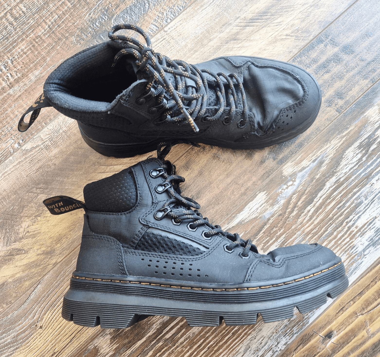 Dr. Martens Rilla Utility Boots Ajax Leather Textiles Lace Black Unisex US M7 W8