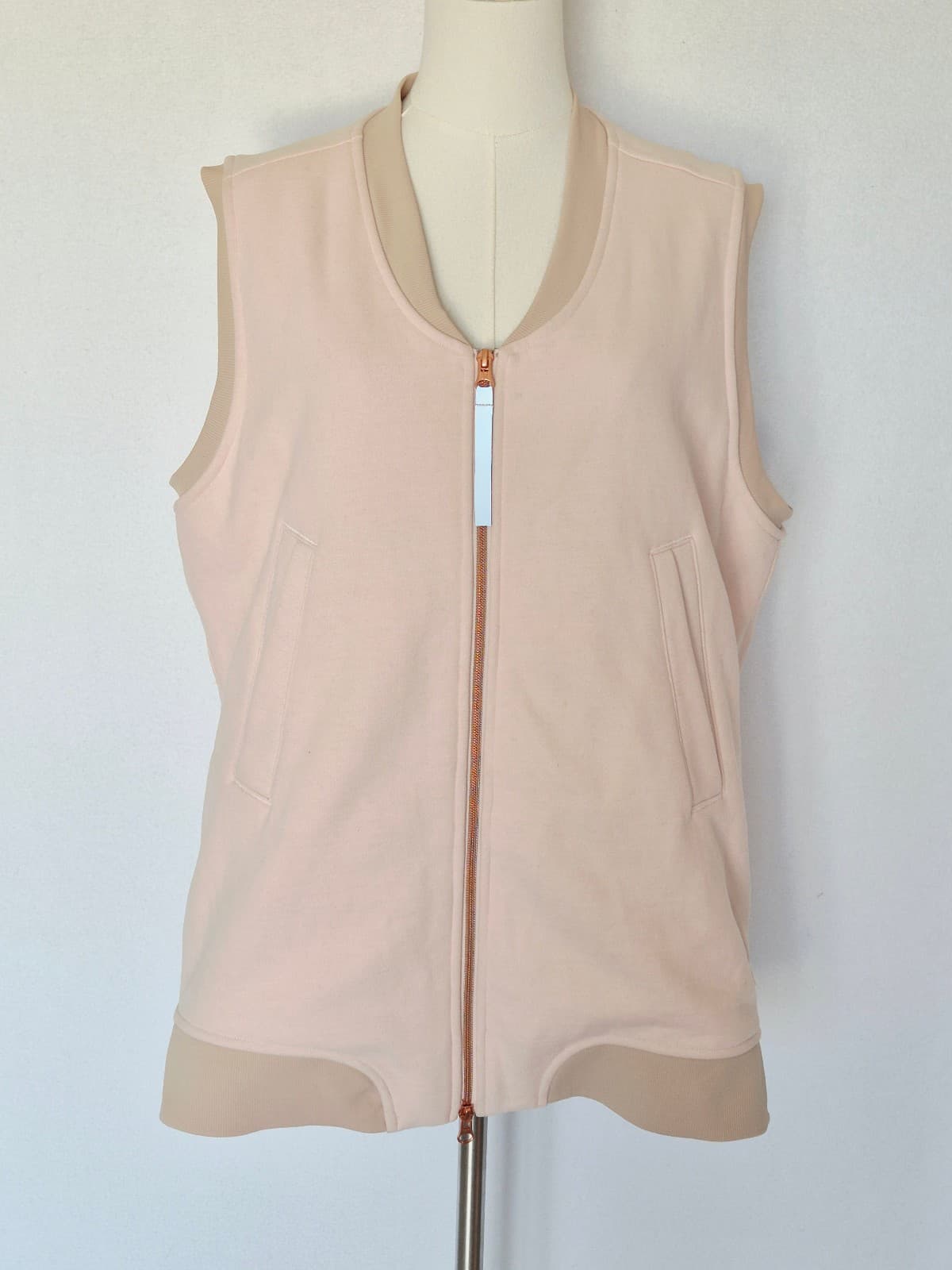 Lululemon Departure Vest 2-Way Zipper Pocket Fleece Cotton Parfait Pink Women 10