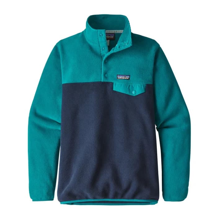 Patagonia Women's Small Lightweight Synchilla Snap-T Fleece Pullover Blue Green