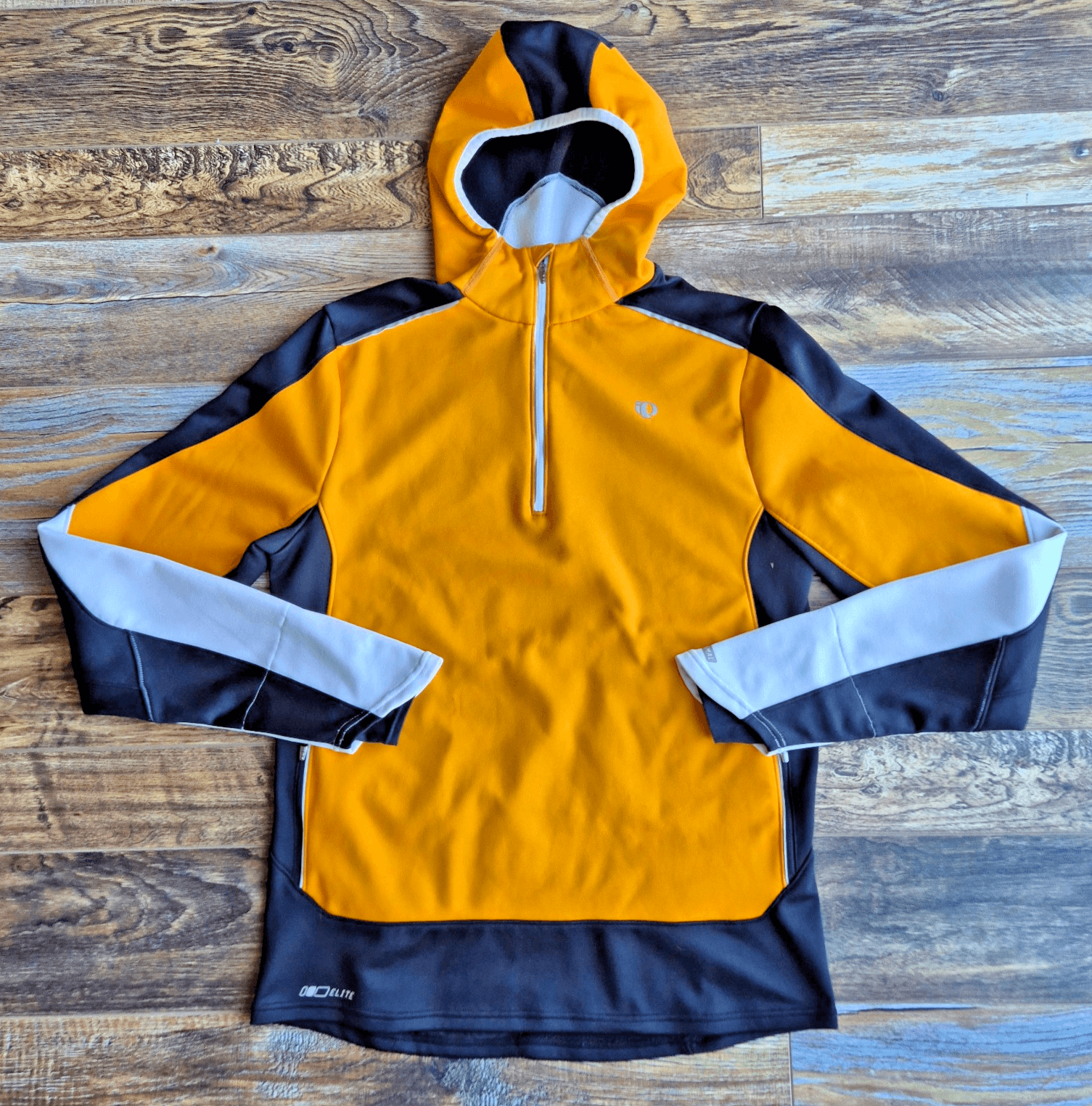 Pearl Izumi Elite Series Thermal Cycling Hooded 1/4 Zip Jacket Orange Men's M