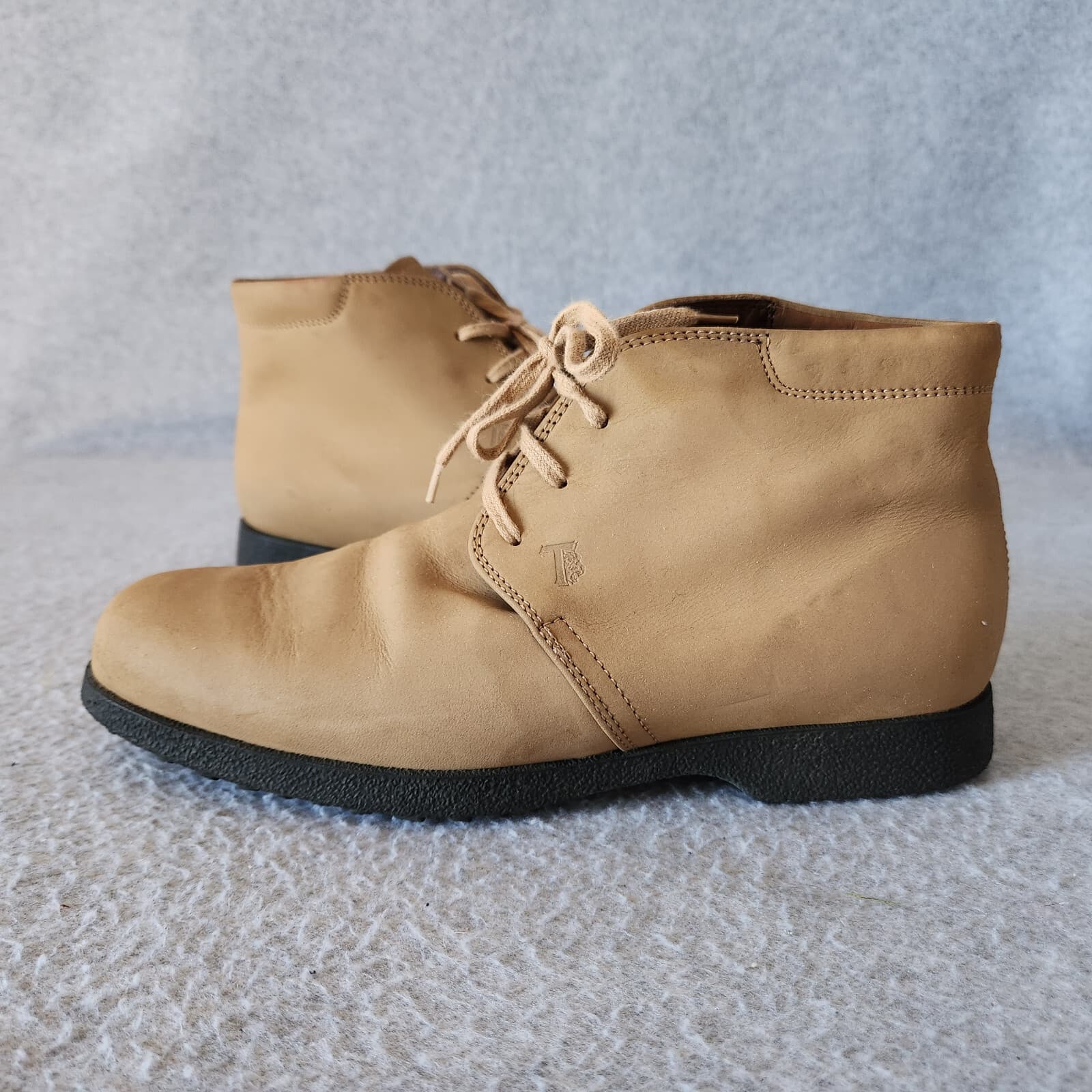 Tod’s Tan Leather Ankle Desert Chukka Boots Lace-Up Women's EU38 US7.5